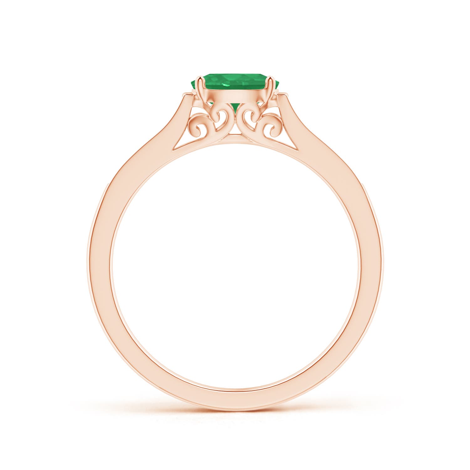 A - Emerald / 0.5 CT / 14 KT Rose Gold