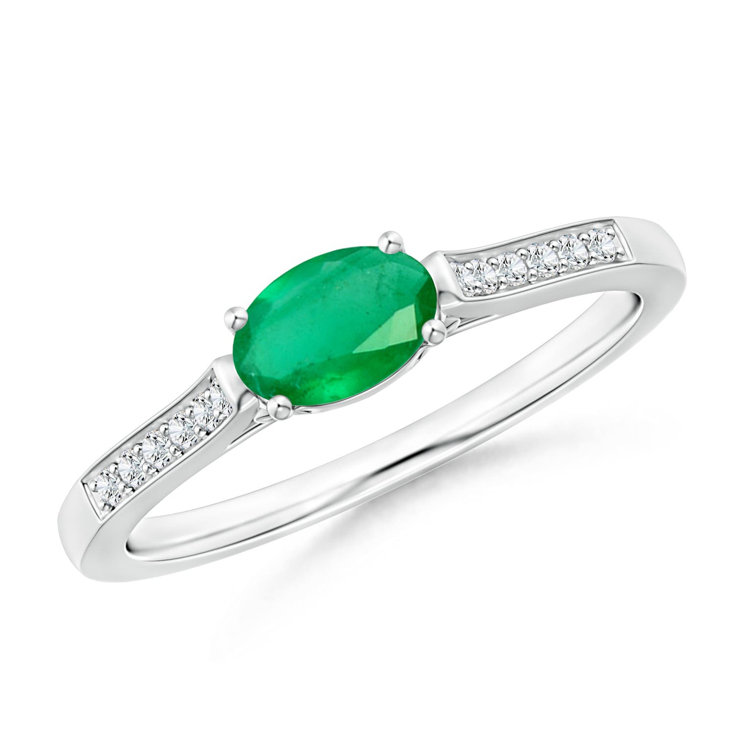 A - Emerald / 0.5 CT / 14 KT White Gold