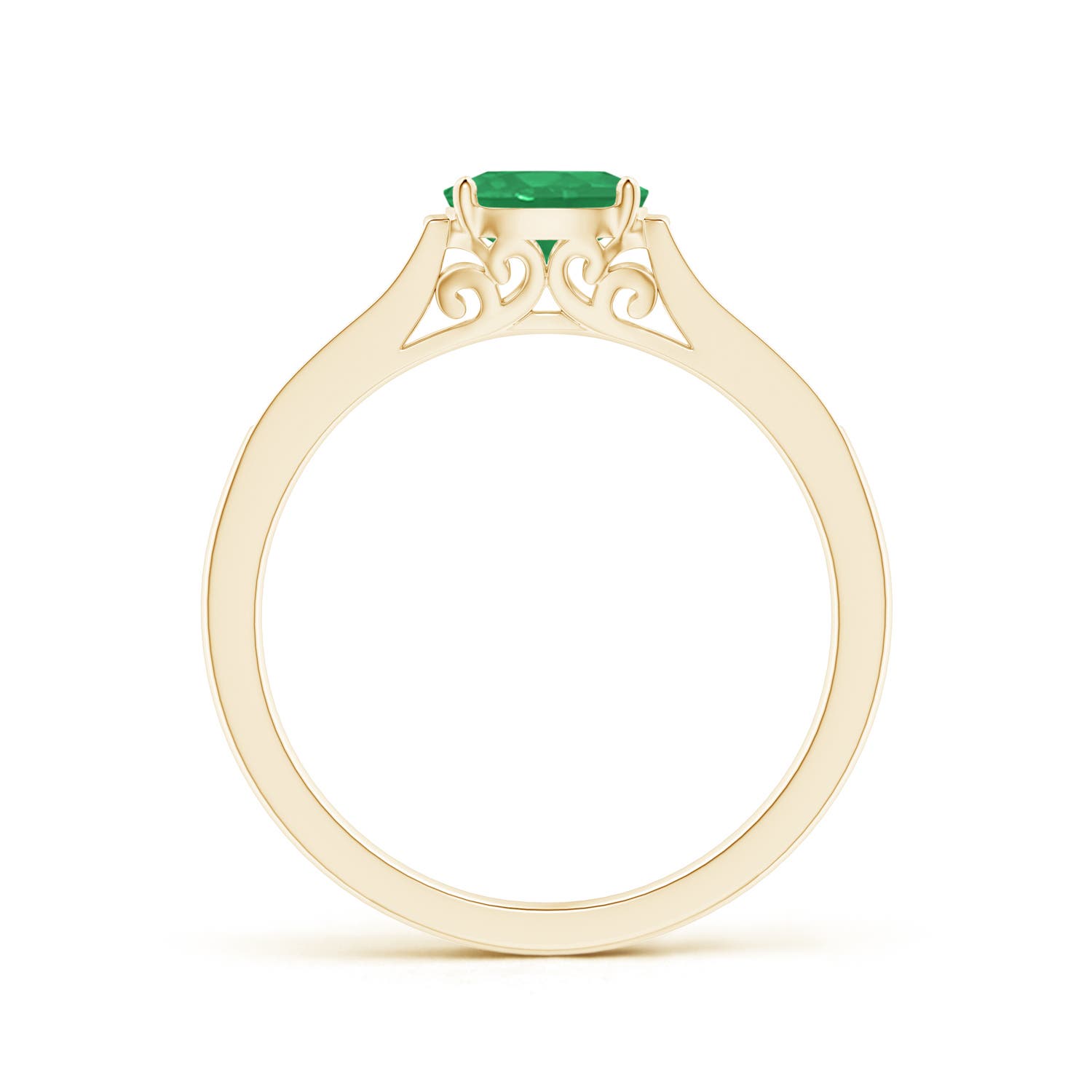 A - Emerald / 0.5 CT / 14 KT Yellow Gold