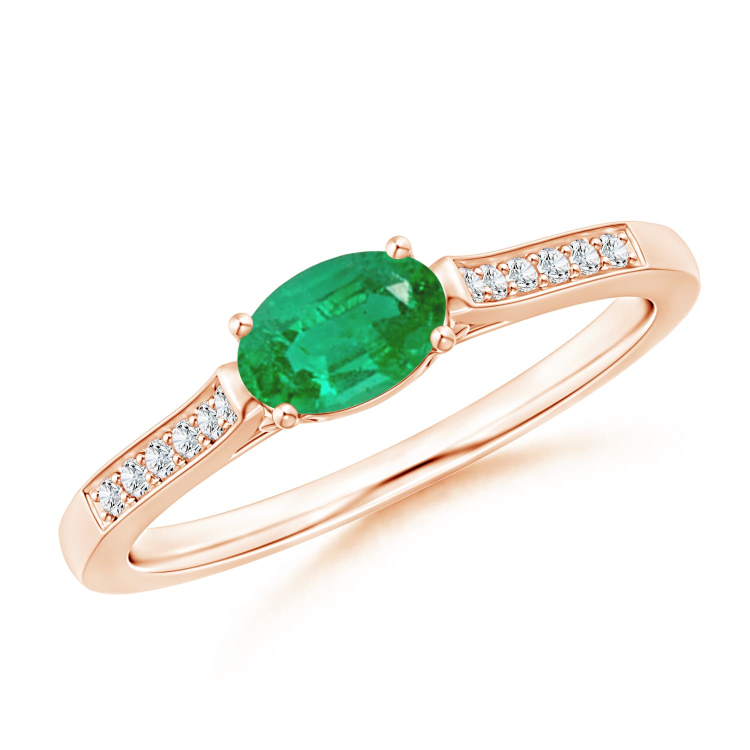 AA - Emerald / 0.5 CT / 14 KT Rose Gold