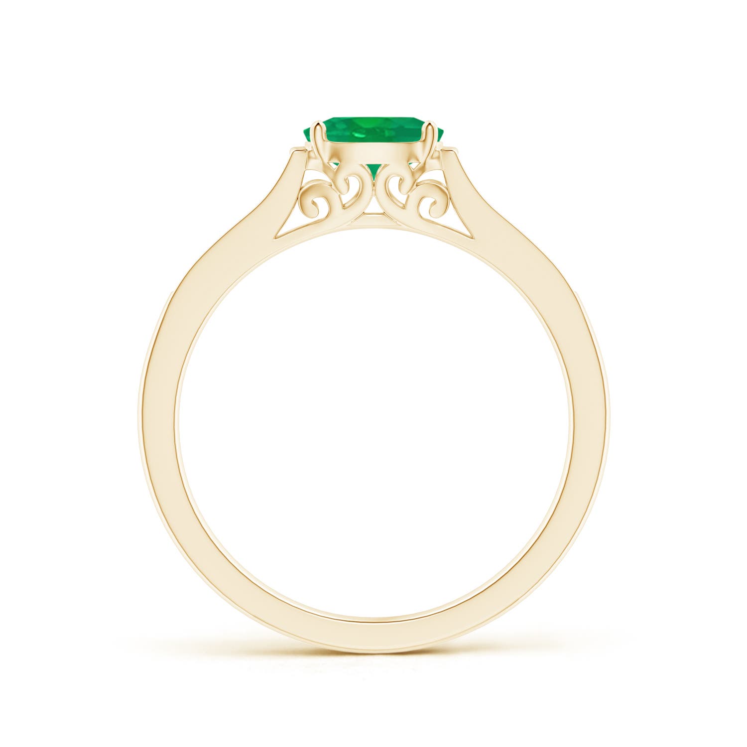 AA - Emerald / 0.5 CT / 14 KT Yellow Gold