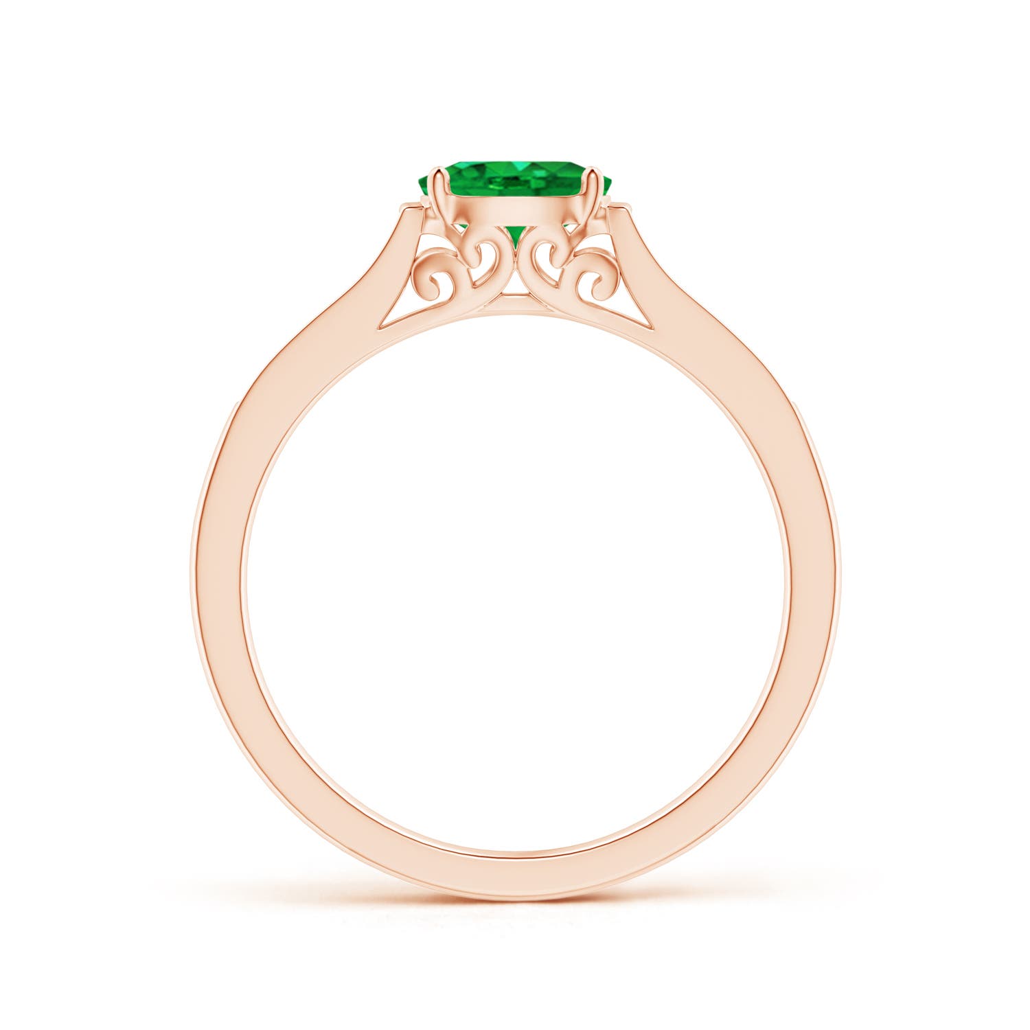 AAA - Emerald / 0.5 CT / 14 KT Rose Gold