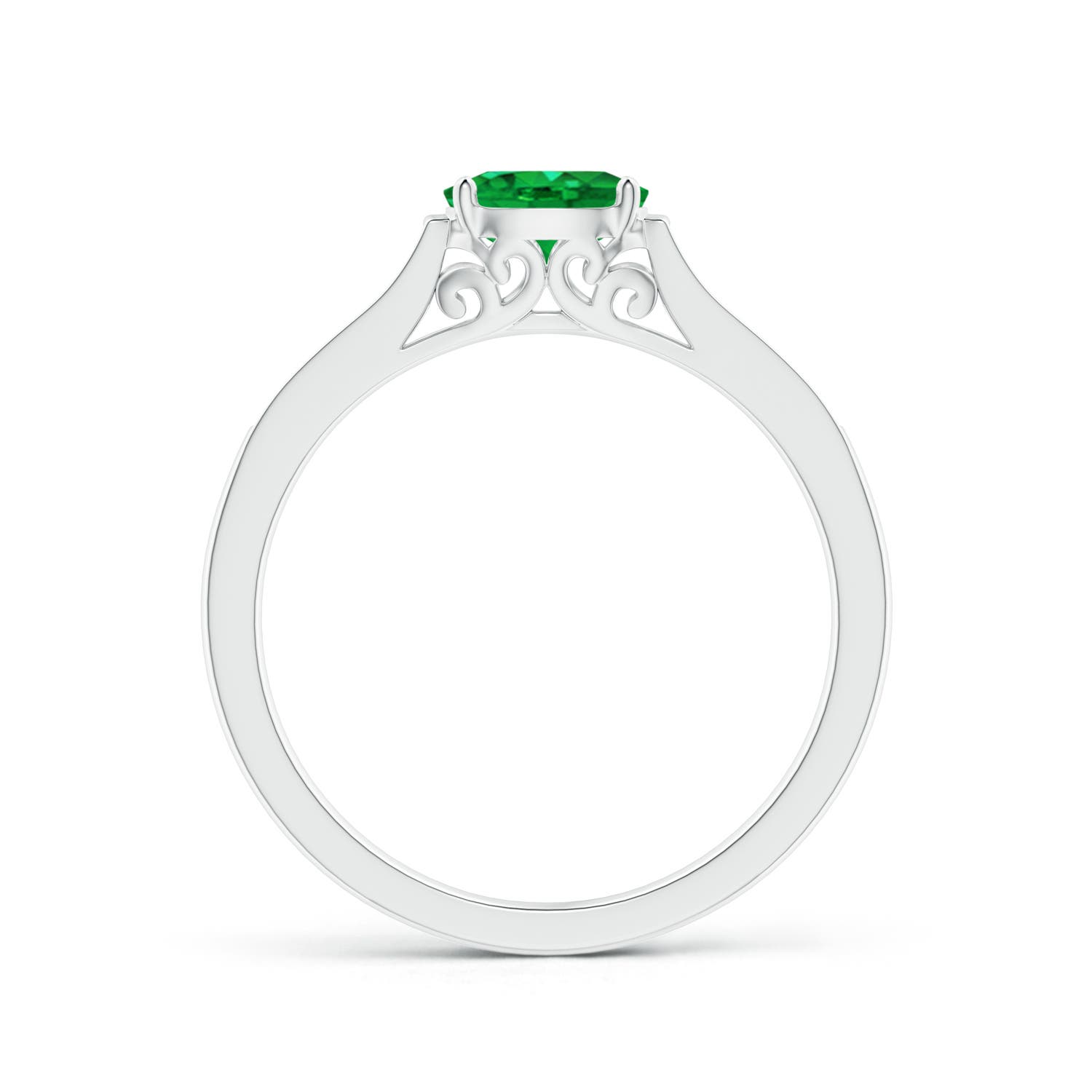 AAA - Emerald / 0.5 CT / 14 KT White Gold