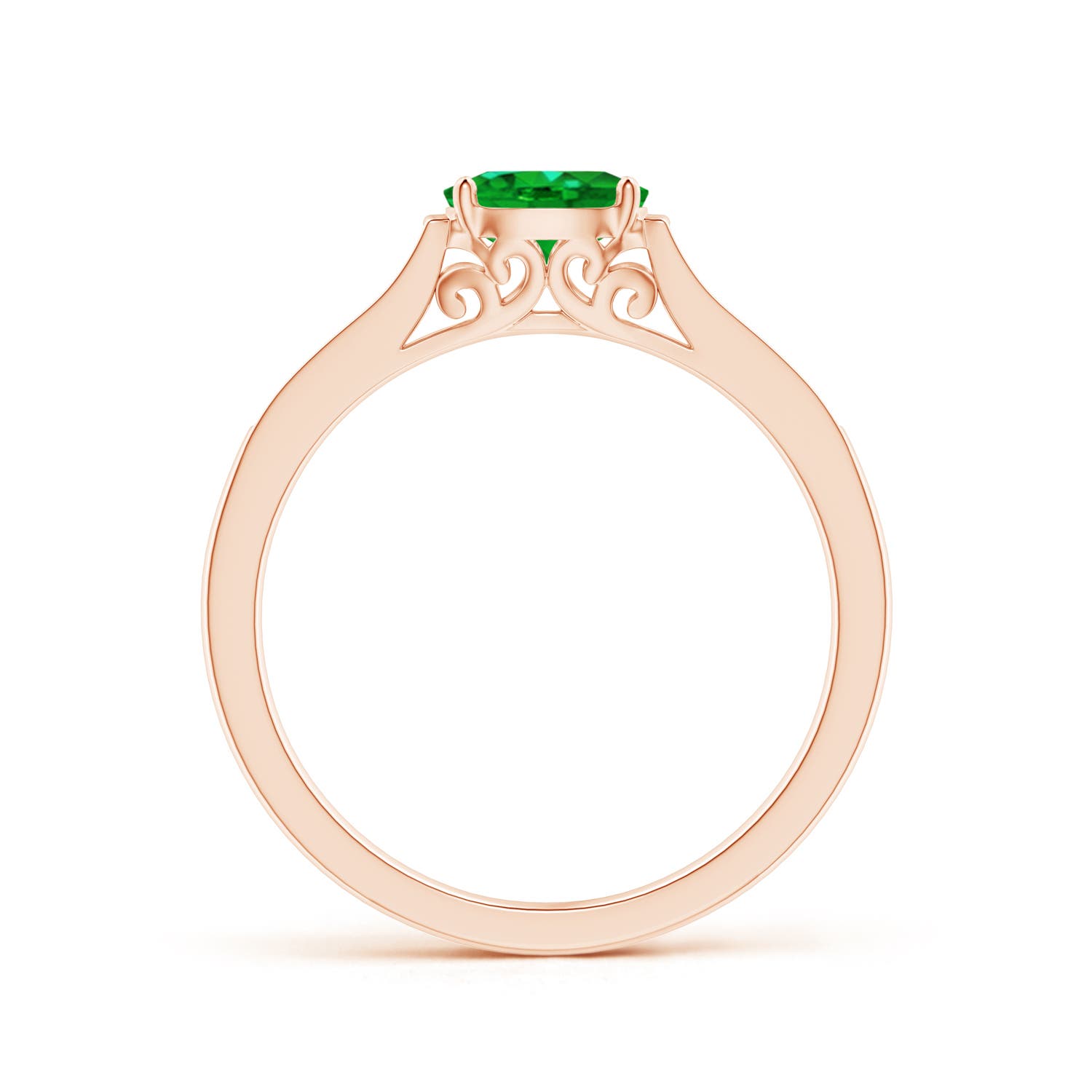 AAAA - Emerald / 0.5 CT / 14 KT Rose Gold