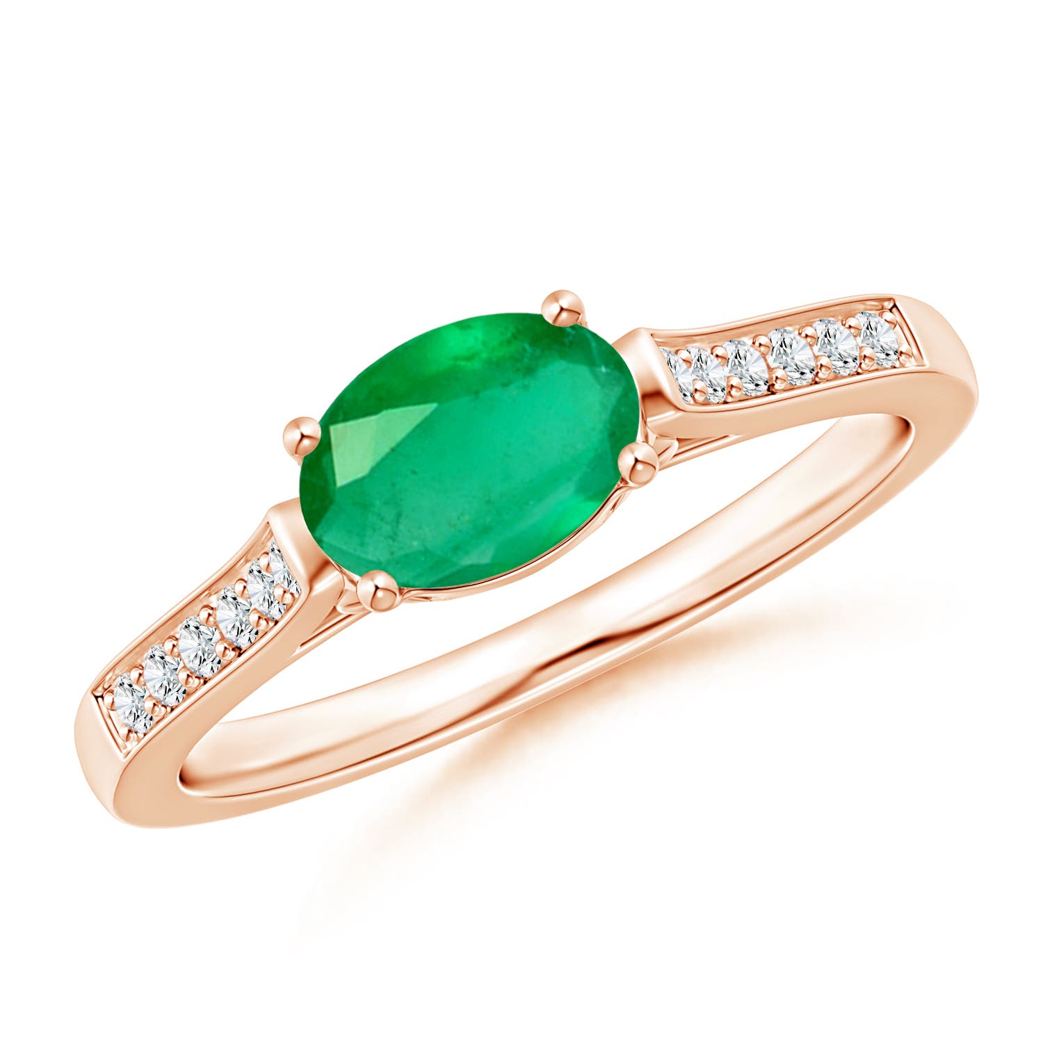 A - Emerald / 0.78 CT / 14 KT Rose Gold