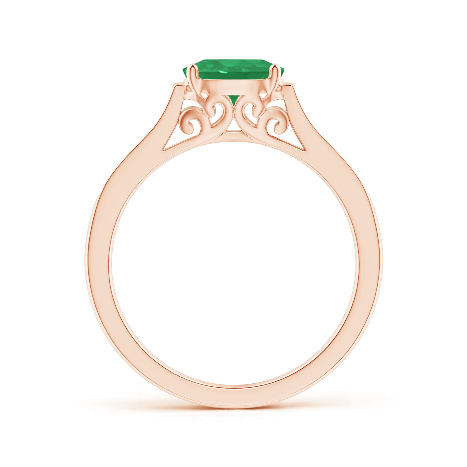 A - Emerald / 0.78 CT / 14 KT Rose Gold