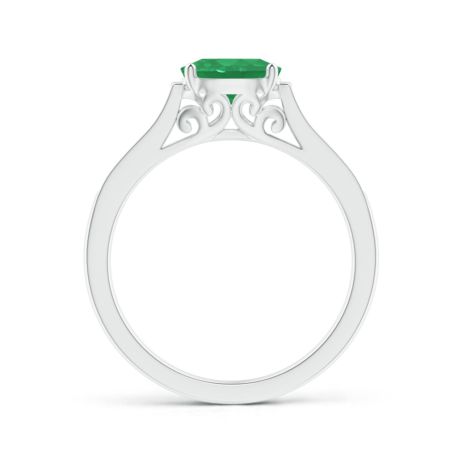 A - Emerald / 0.78 CT / 14 KT White Gold