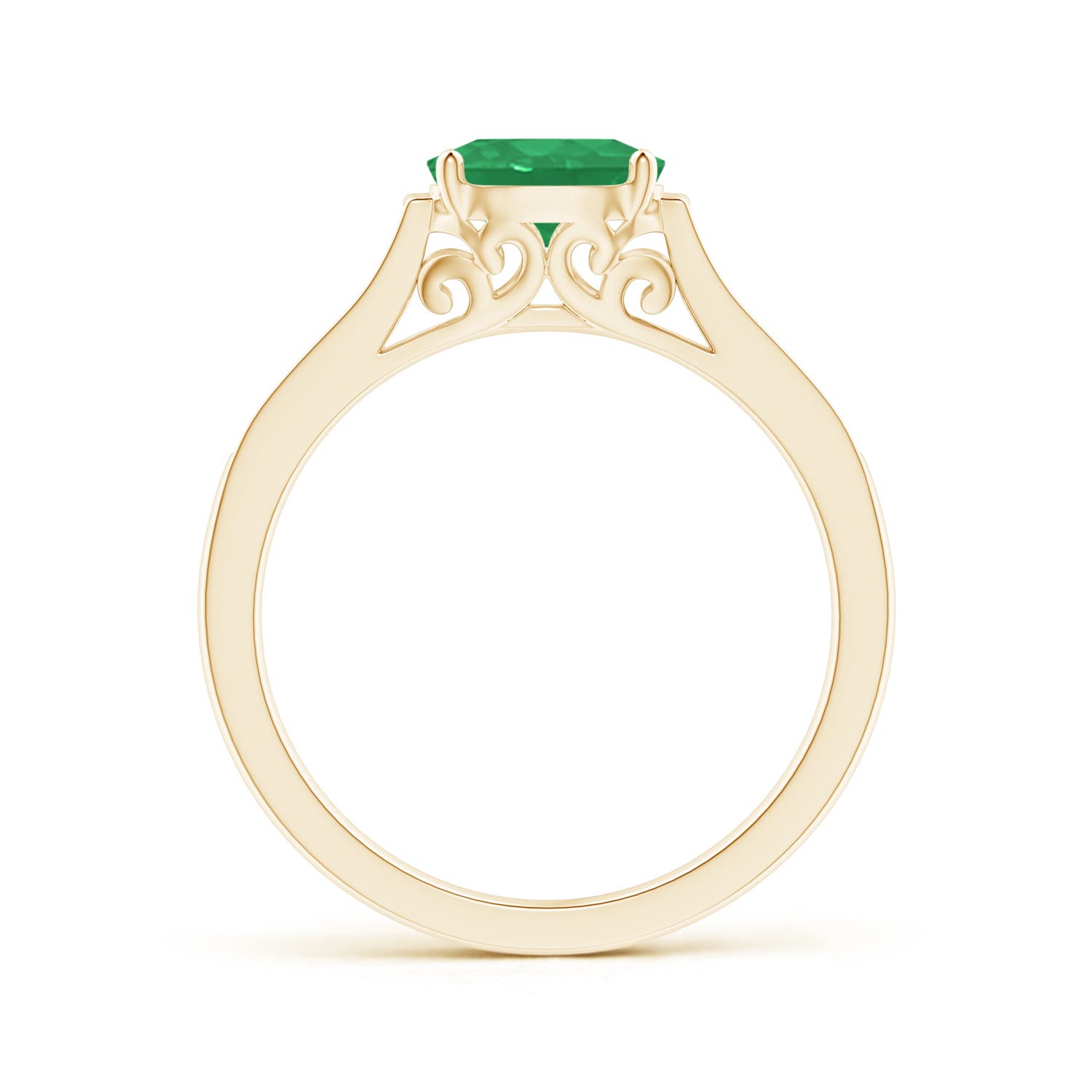 A - Emerald / 0.78 CT / 14 KT Yellow Gold