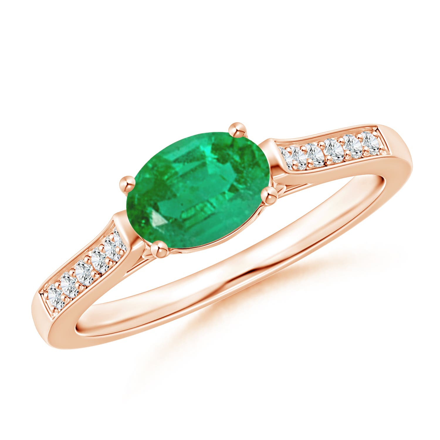 AA - Emerald / 0.78 CT / 14 KT Rose Gold