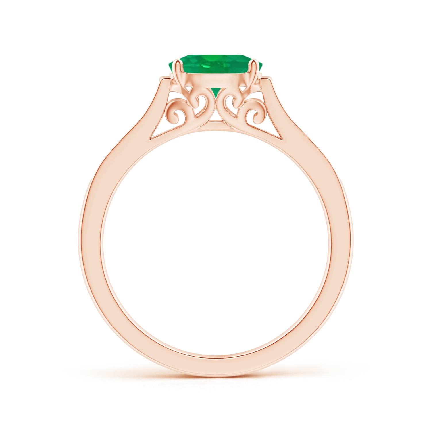 AA - Emerald / 0.78 CT / 14 KT Rose Gold