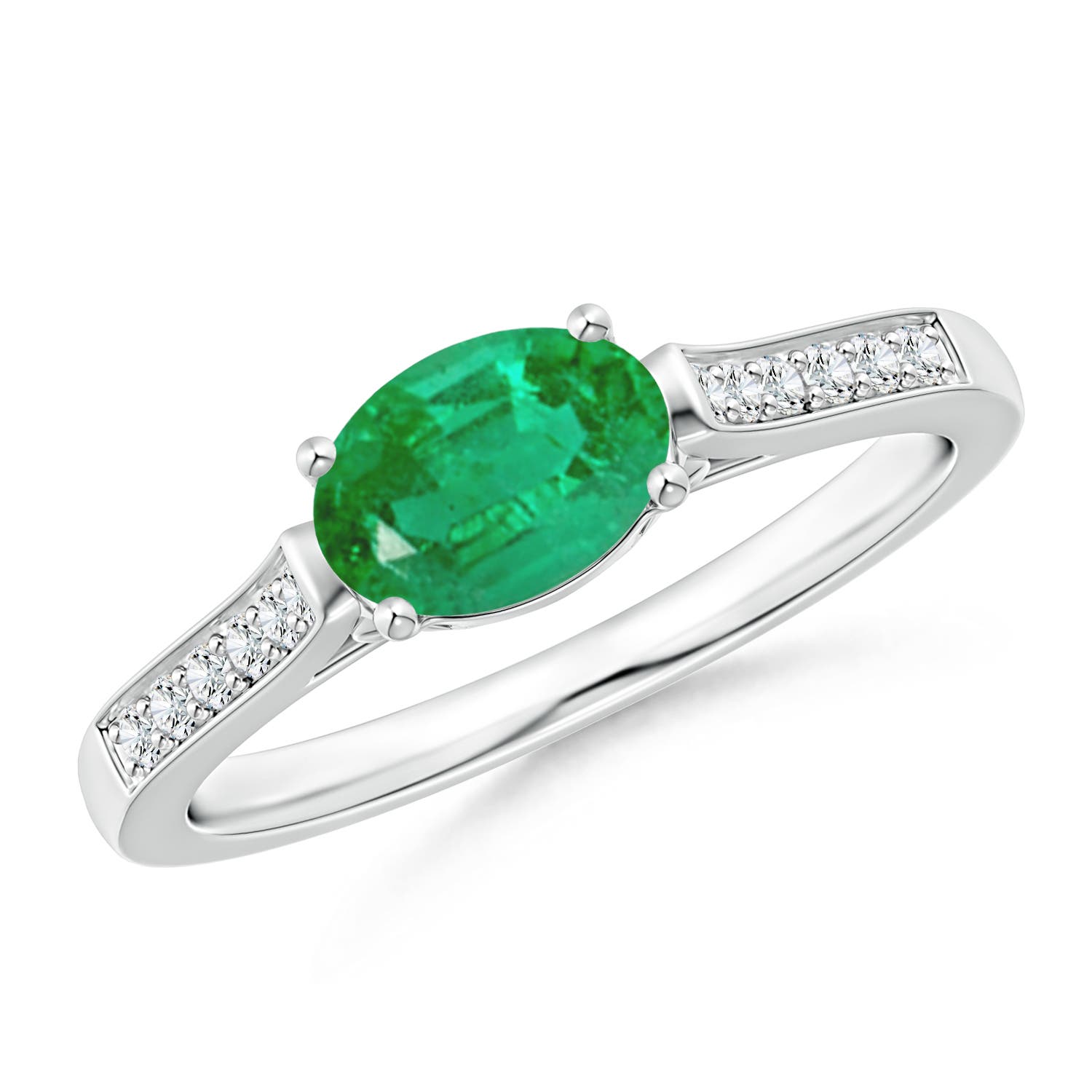 AA - Emerald / 0.78 CT / 14 KT White Gold