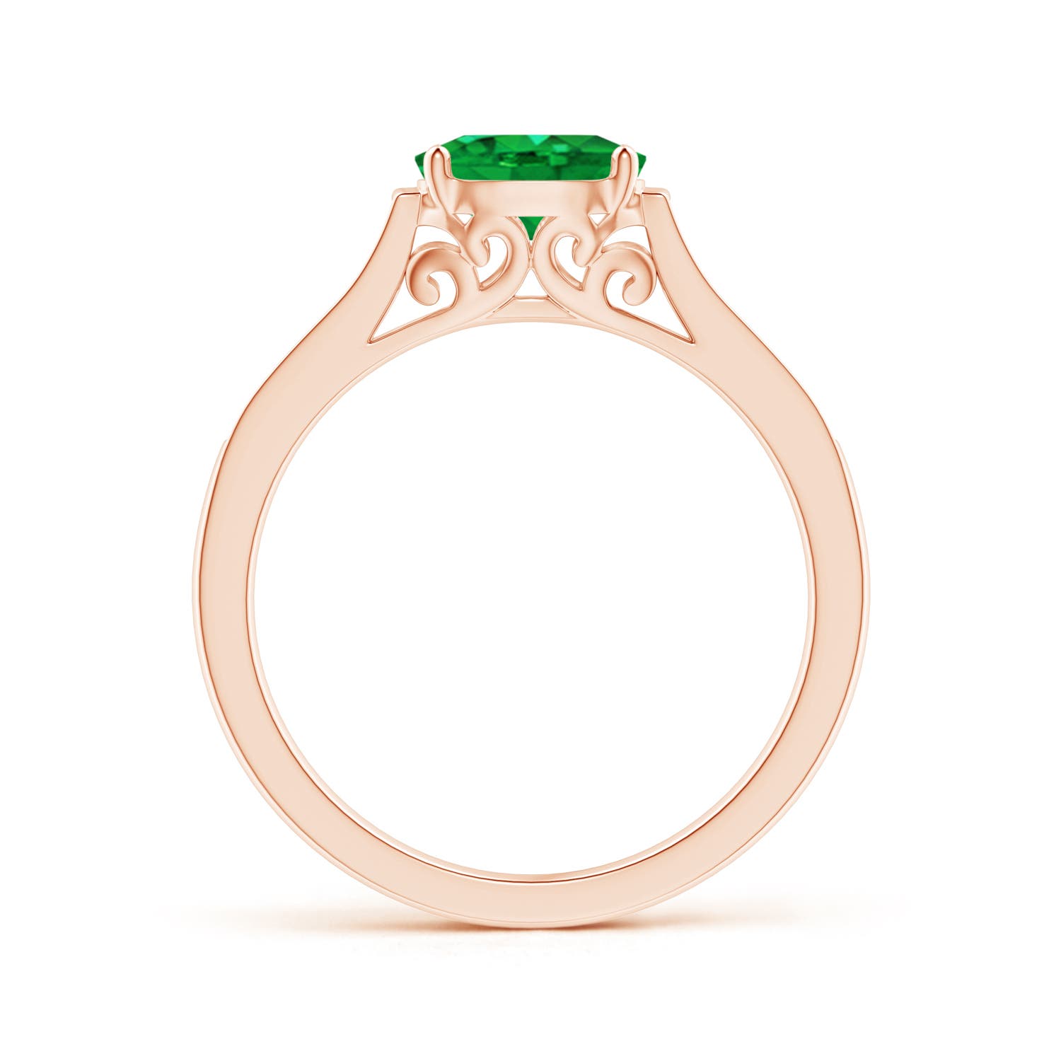 AAA - Emerald / 0.78 CT / 14 KT Rose Gold