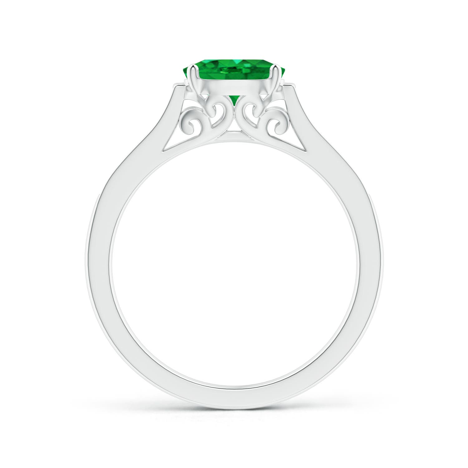 AAA - Emerald / 0.78 CT / 14 KT White Gold