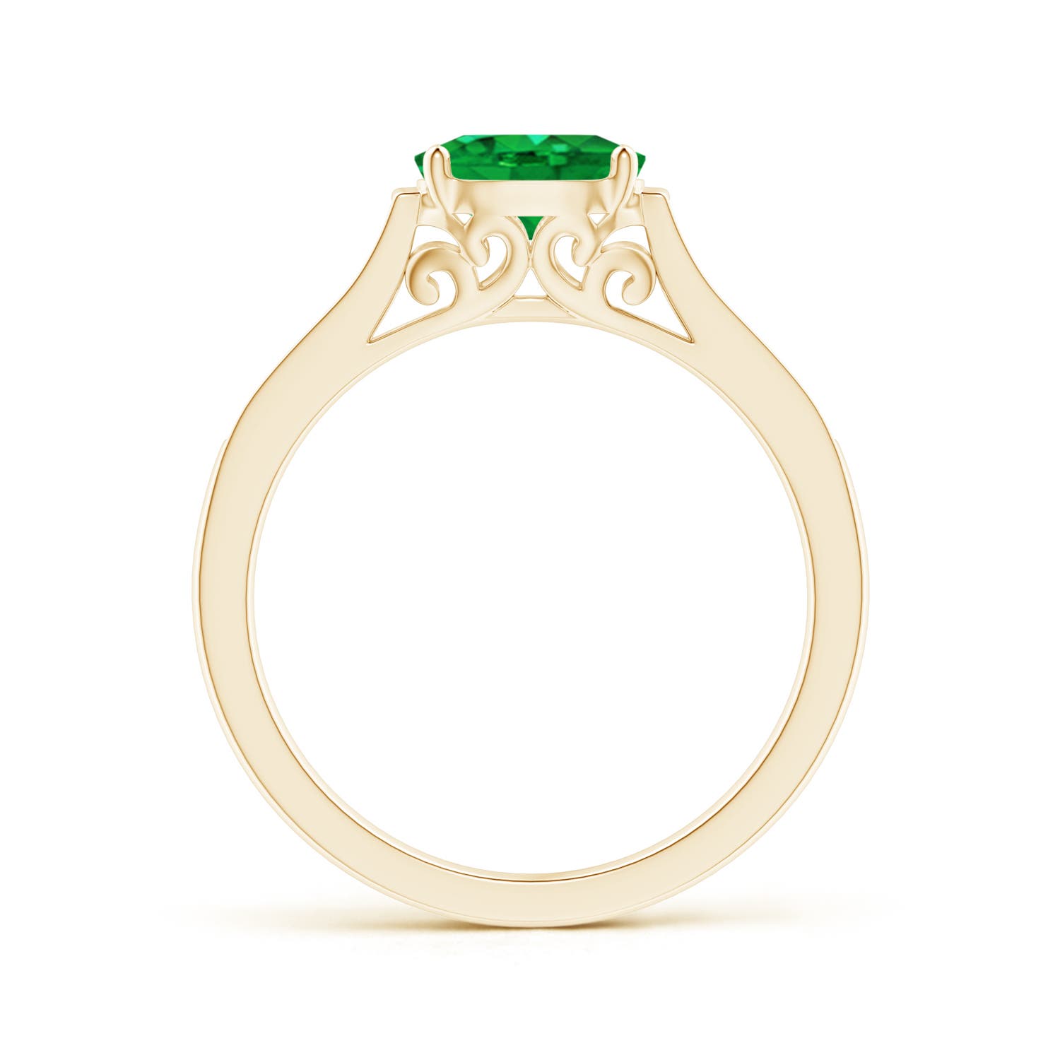 AAA - Emerald / 0.78 CT / 14 KT Yellow Gold