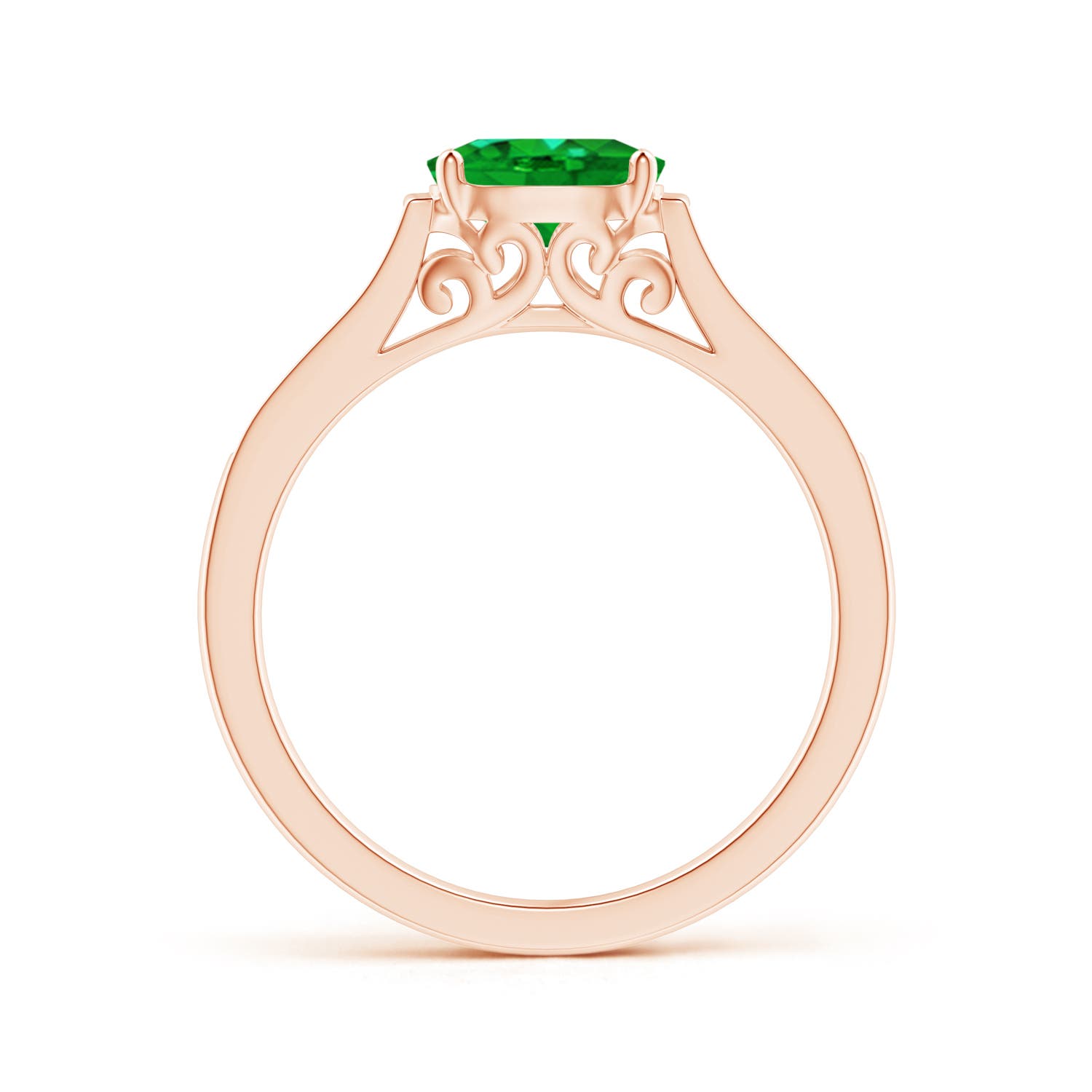 Premium - Lab-Grown Emerald / 0.78 CT / 14 KT Rose Gold