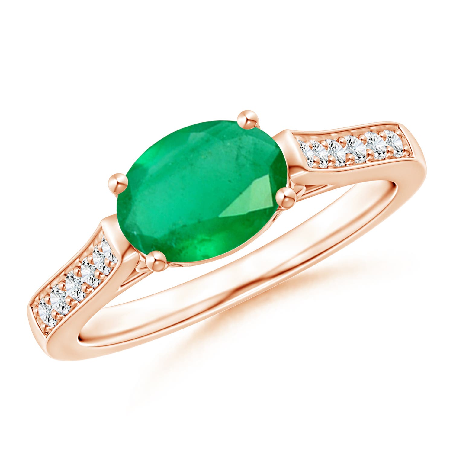 A - Emerald / 1.24 CT / 14 KT Rose Gold