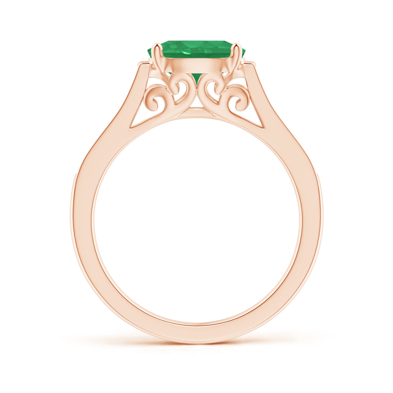 A - Emerald / 1.24 CT / 14 KT Rose Gold