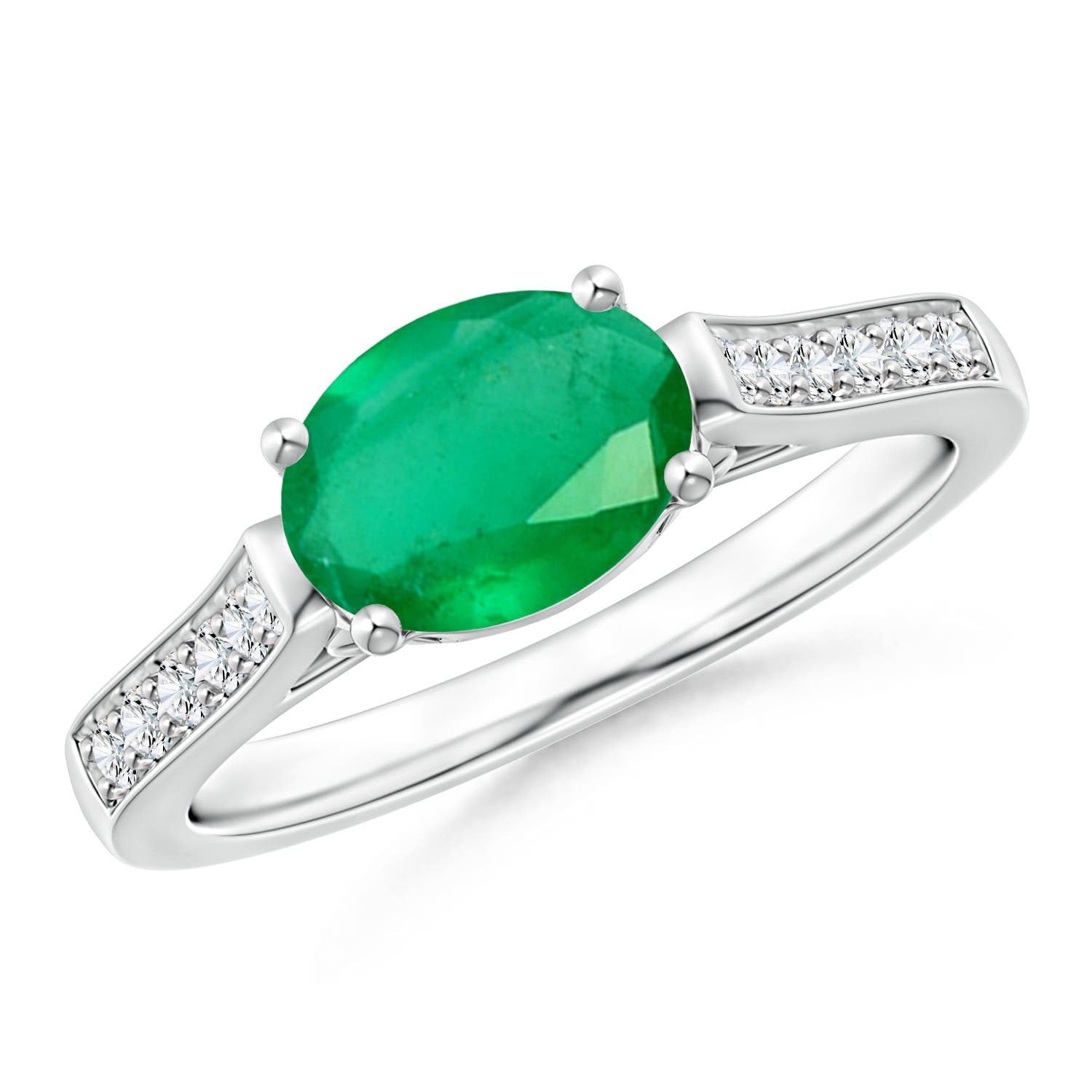 A - Emerald / 1.24 CT / 14 KT White Gold