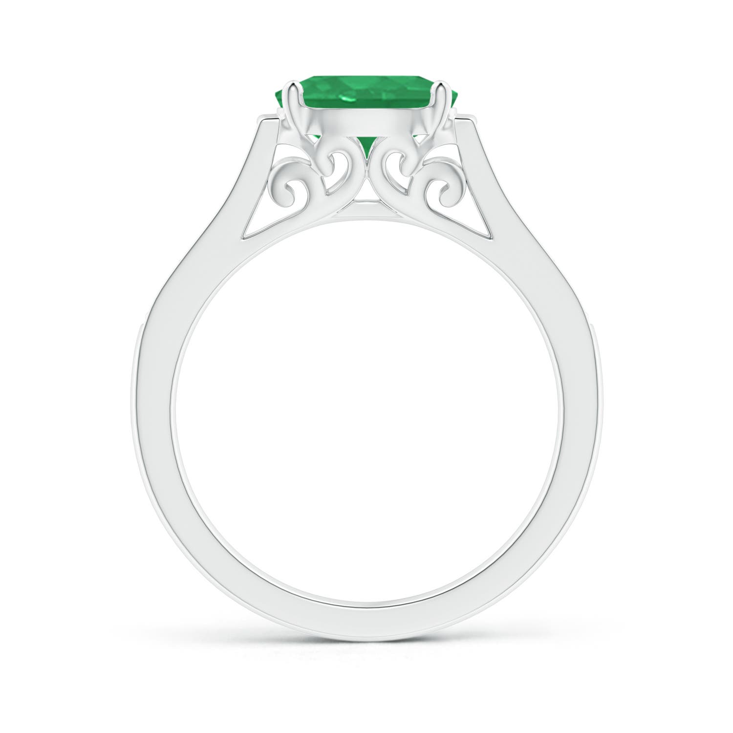 A - Emerald / 1.24 CT / 14 KT White Gold