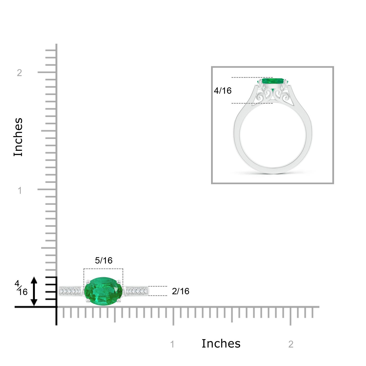 AA - Emerald / 1.24 CT / 14 KT White Gold