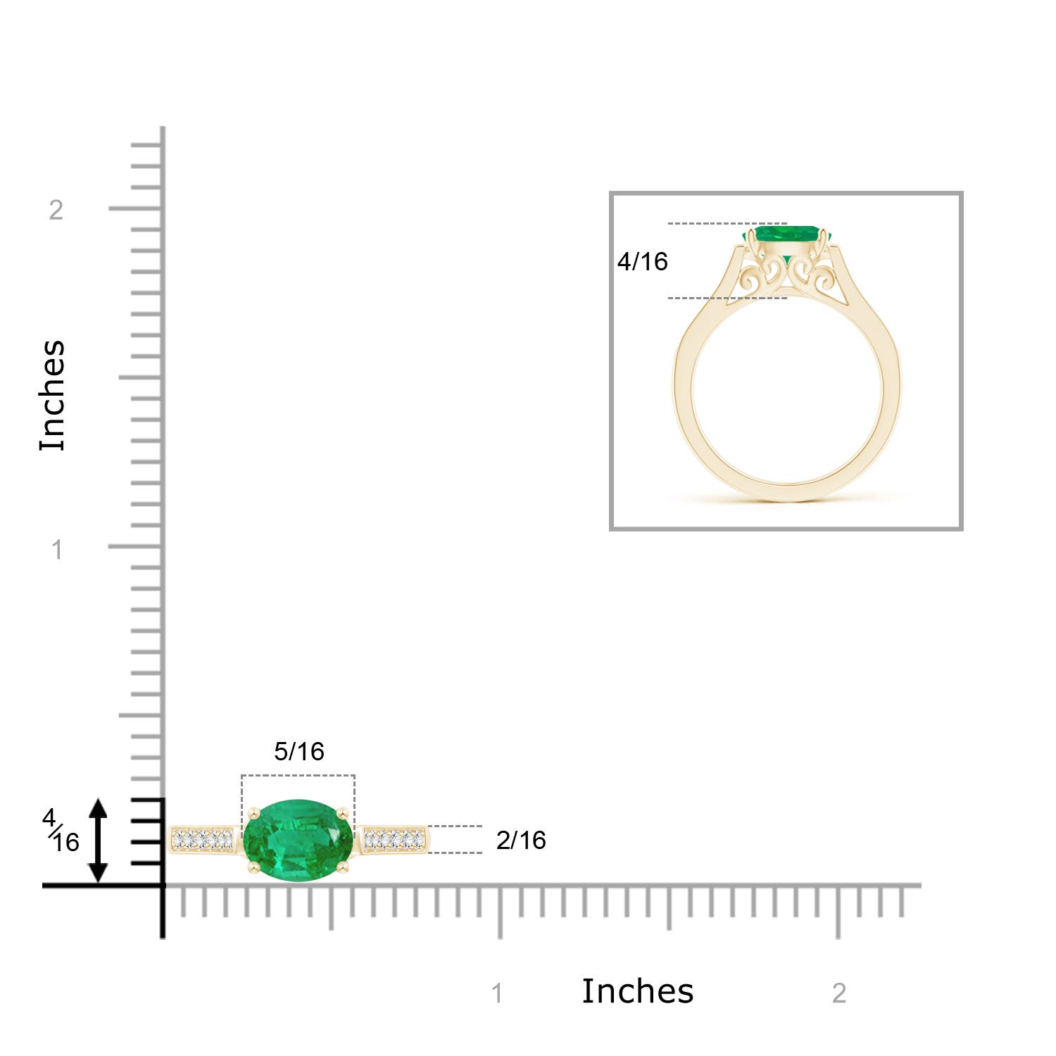 AA - Emerald / 1.24 CT / 14 KT Yellow Gold