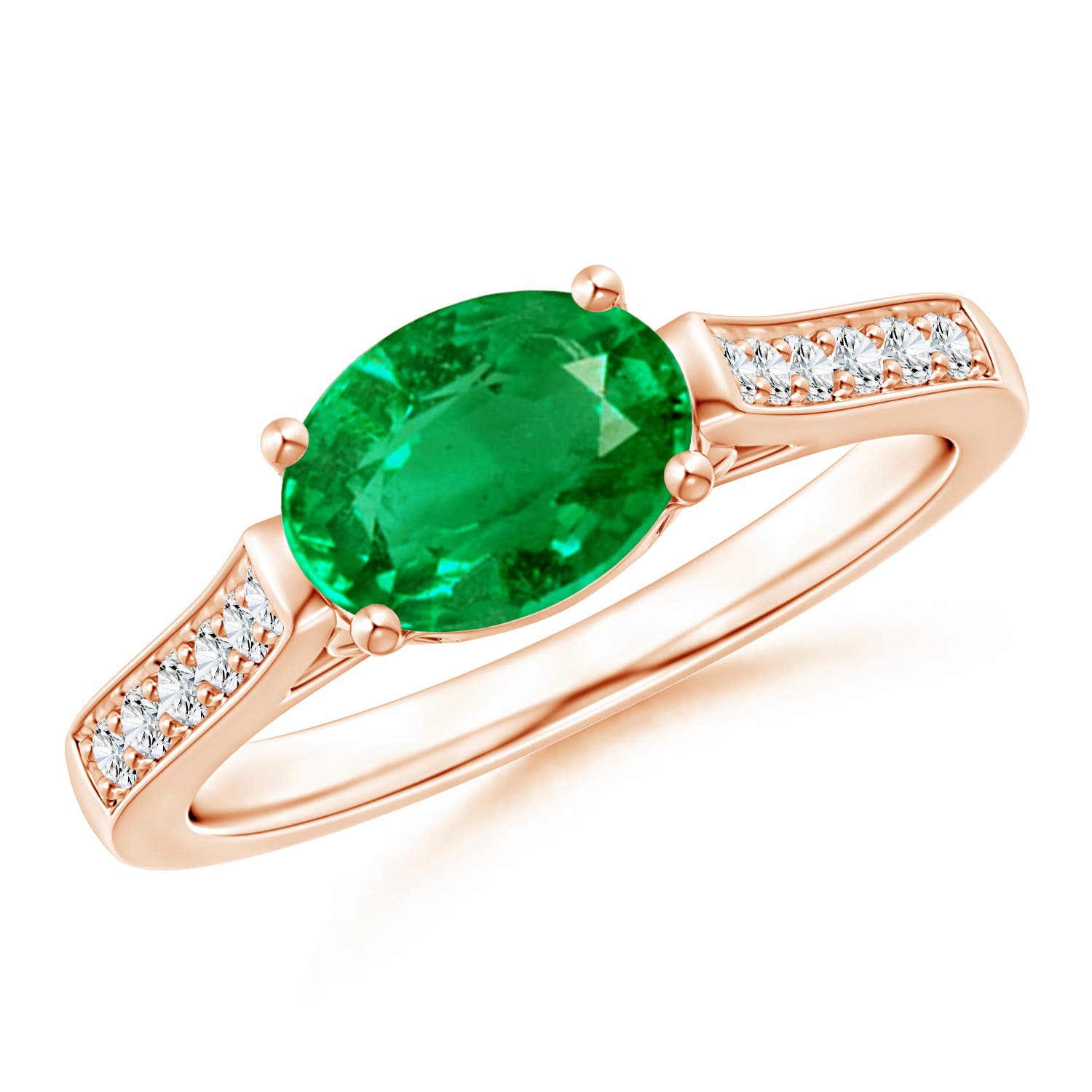 AAA - Emerald / 1.24 CT / 14 KT Rose Gold