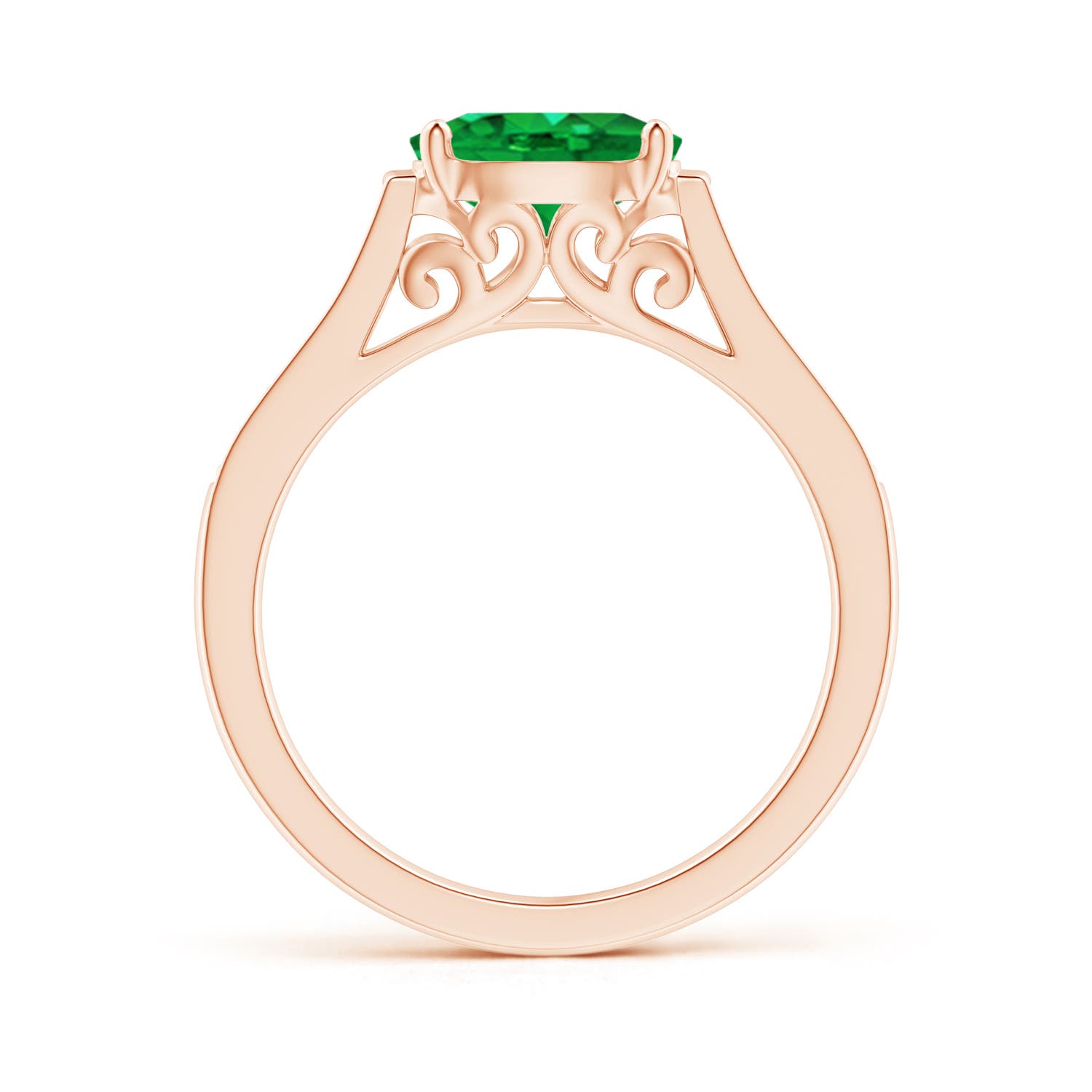 AAA - Emerald / 1.24 CT / 14 KT Rose Gold