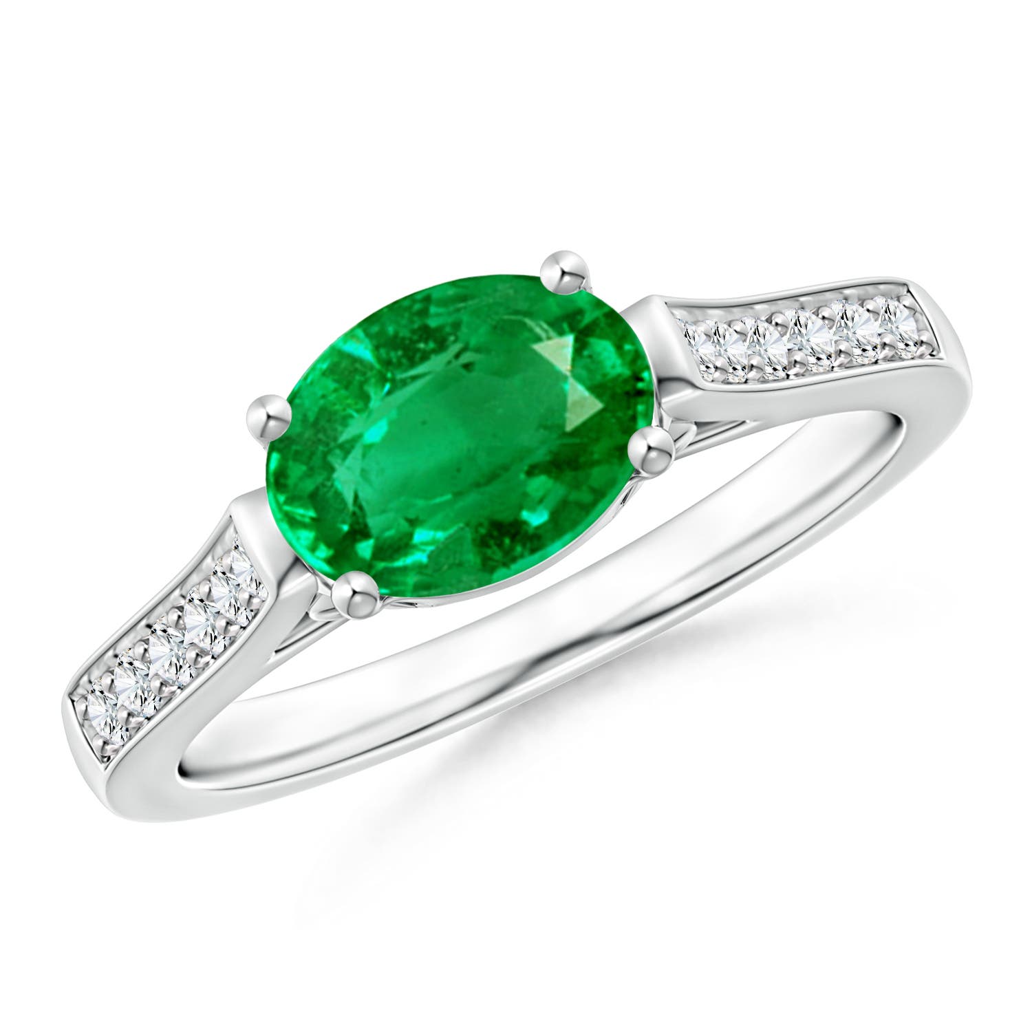 AAA - Emerald / 1.24 CT / 14 KT White Gold