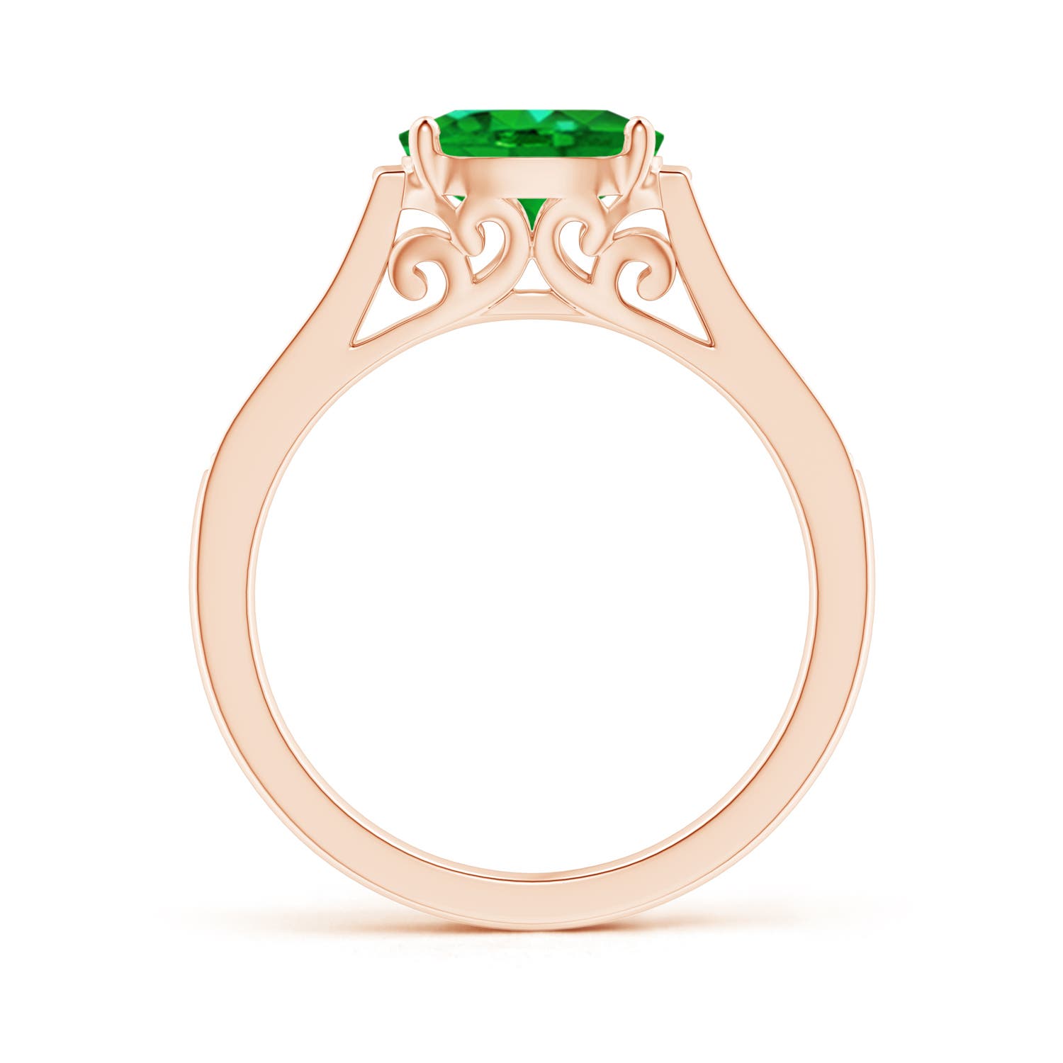 Premium - Lab-Grown Emerald / 1.24 CT / 14 KT Rose Gold