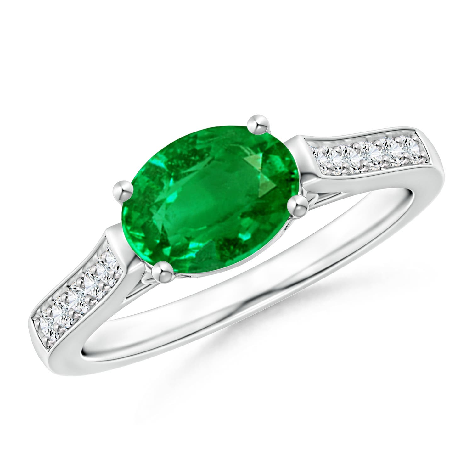 AAAA - Emerald / 1.24 CT / 14 KT White Gold