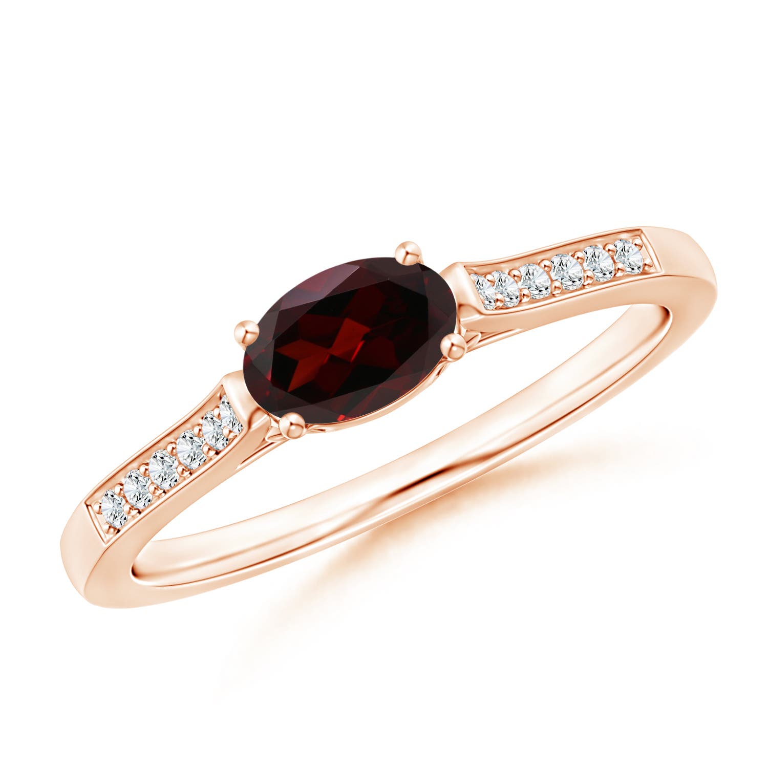 A - Garnet / 0.65 CT / 14 KT Rose Gold