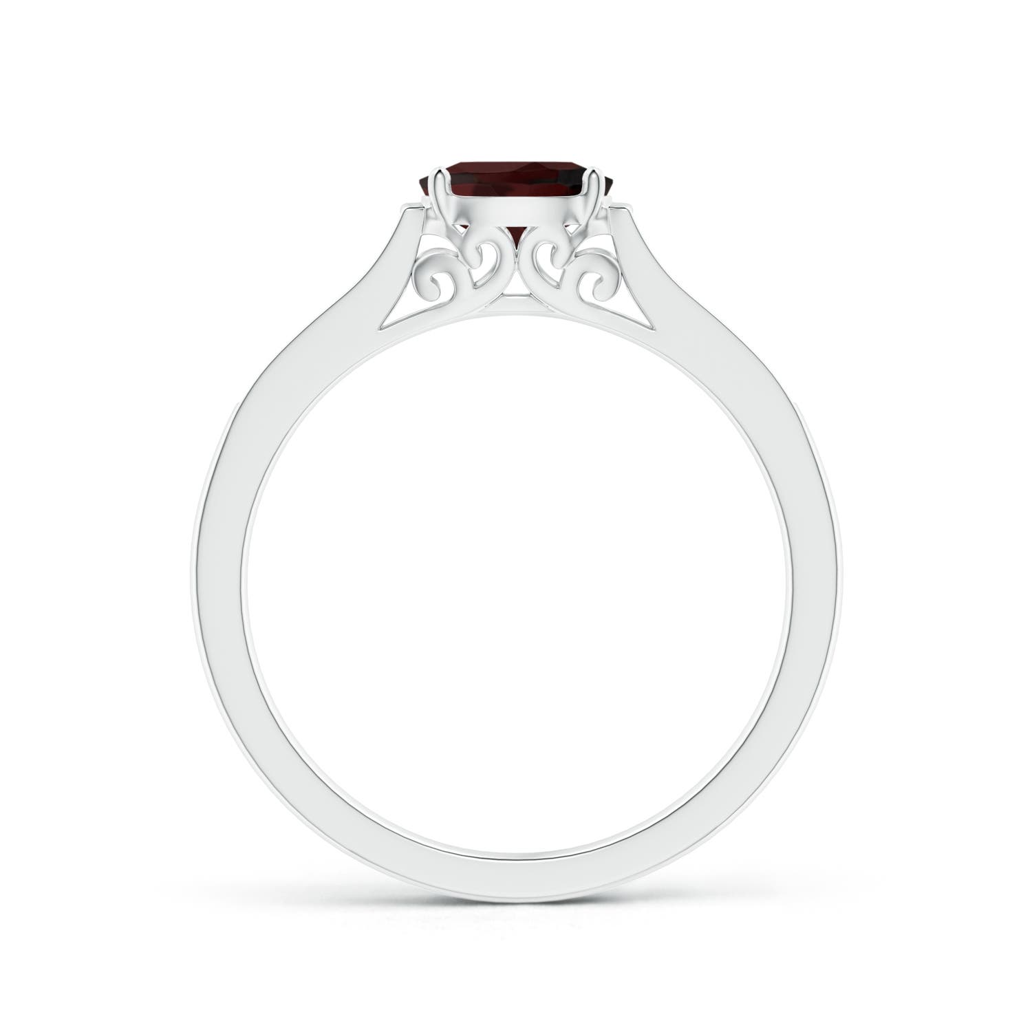 A - Garnet / 0.65 CT / 14 KT White Gold