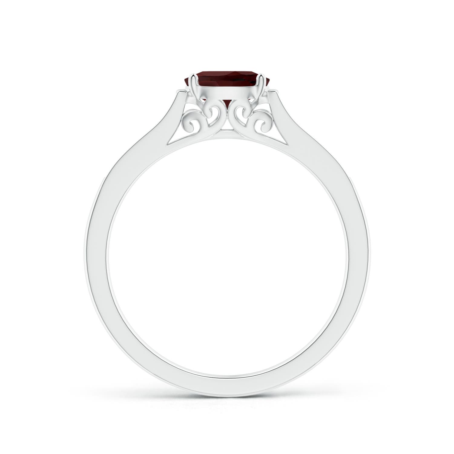 AA - Garnet / 0.65 CT / 14 KT White Gold