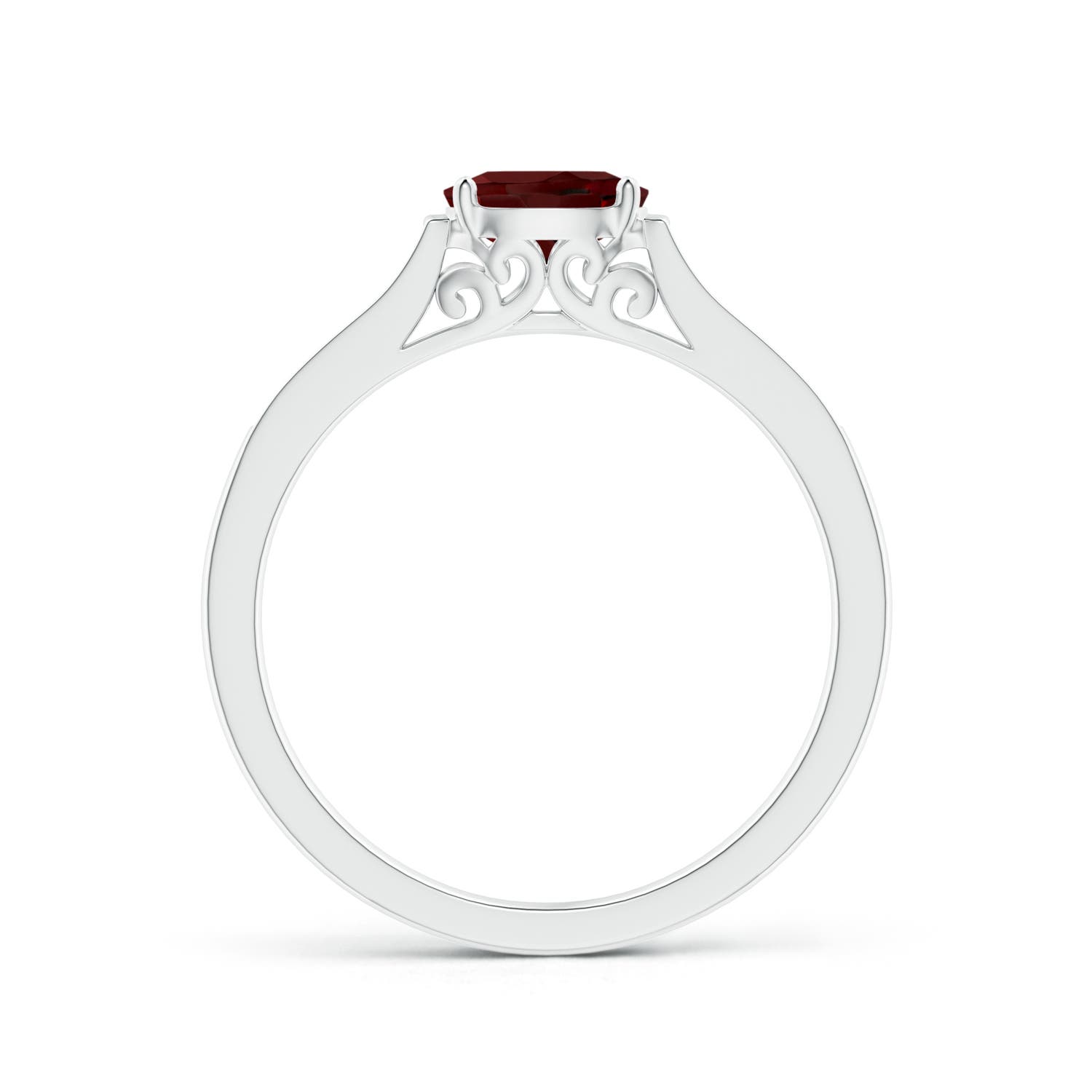 AAA - Garnet / 0.65 CT / 14 KT White Gold