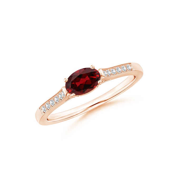 Buy Rose Gold Garnet Rings in Australia Angara - Main Image