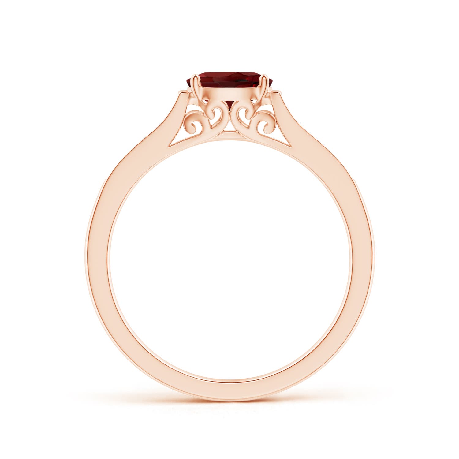 AAAA - Garnet / 0.65 CT / 14 KT Rose Gold