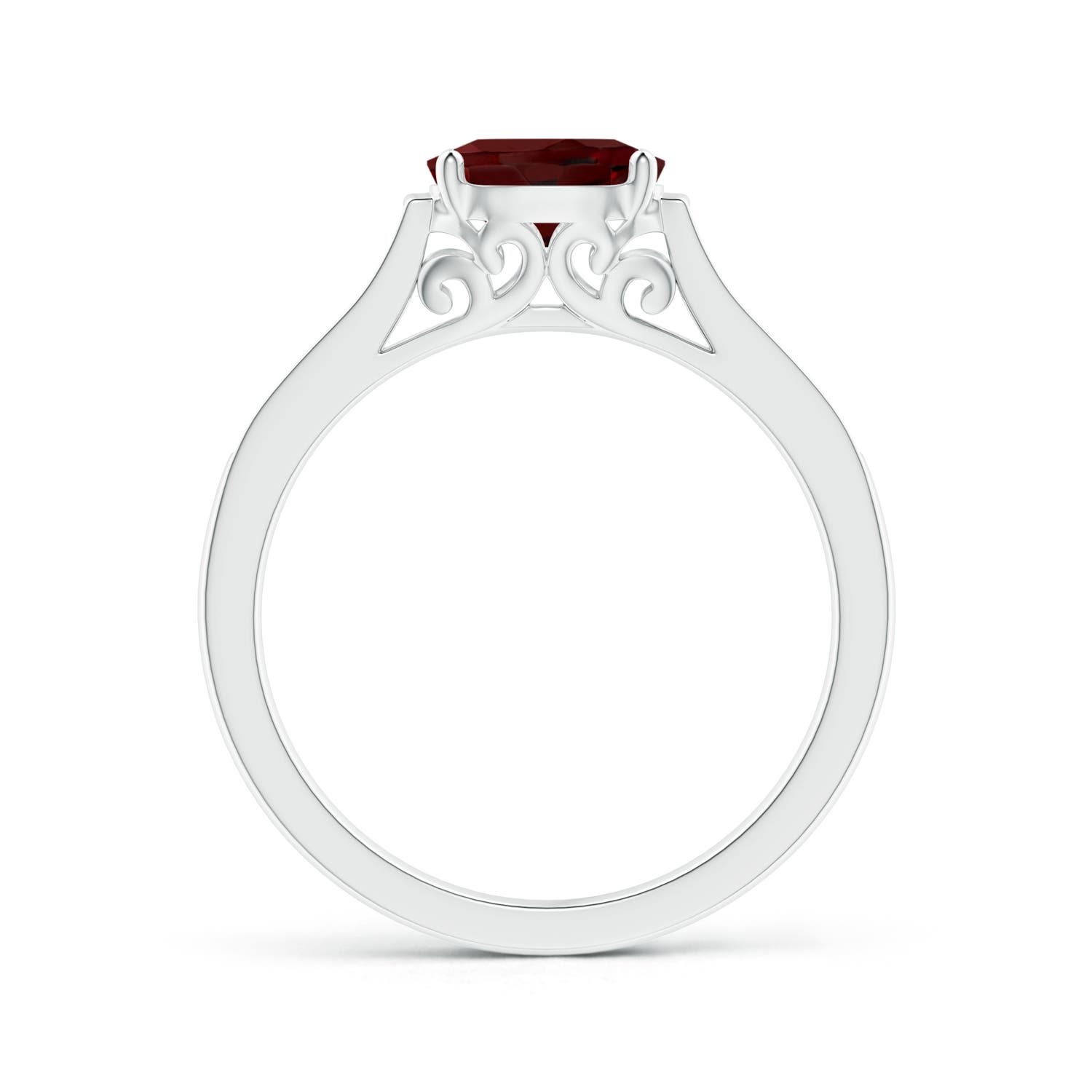 AAA - Garnet / 1.02 CT / 14 KT White Gold