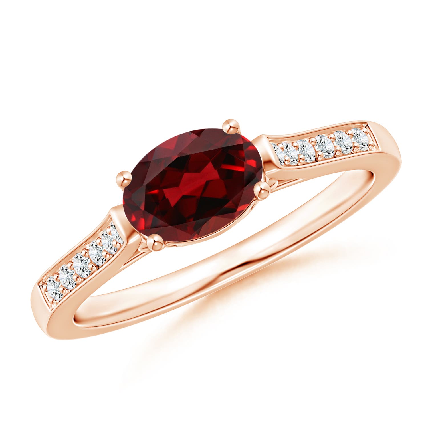 AAAA - Garnet / 1.02 CT / 14 KT Rose Gold