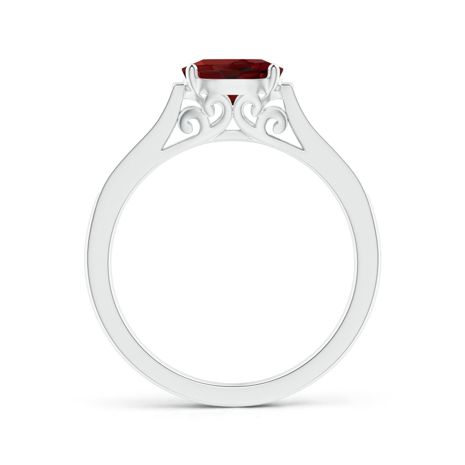 AAAA - Garnet / 1.02 CT / 14 KT White Gold