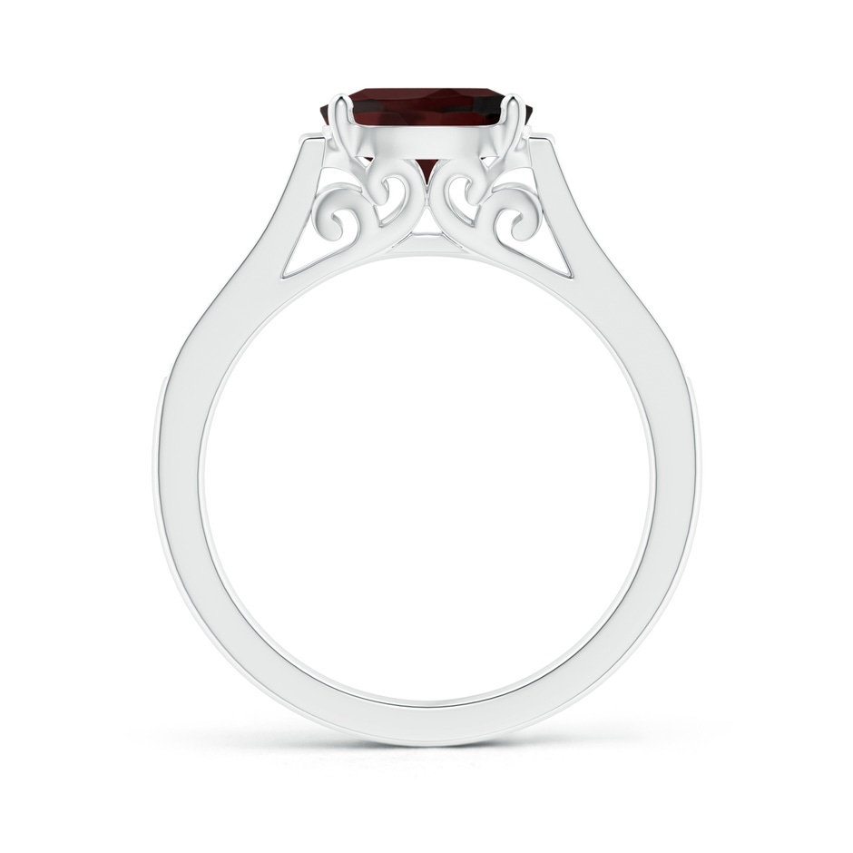 8x6mm A East-West Oval Garnet Solitaire Ring with Diamonds in P950 Platinum side 1