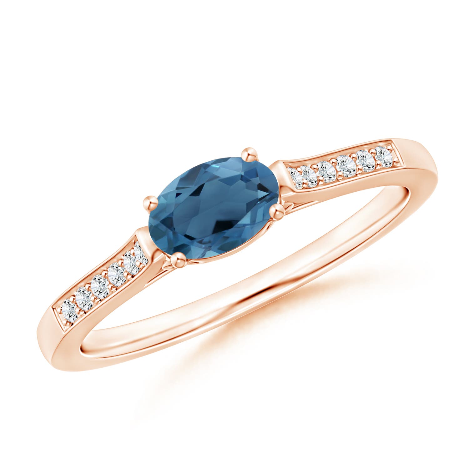 A - London Blue Topaz / 0.64 CT / 14 KT Rose Gold