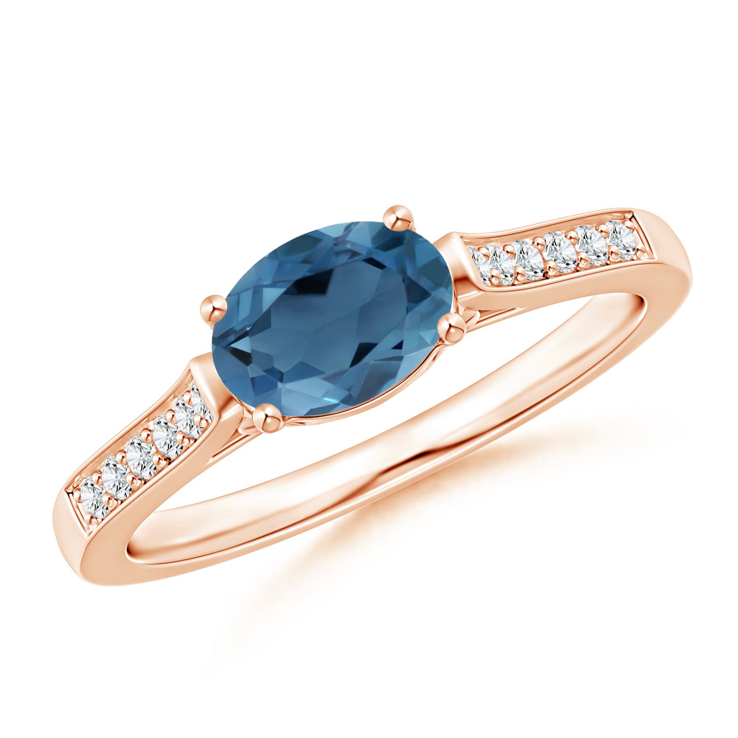 A - London Blue Topaz / 1.07 CT / 14 KT Rose Gold