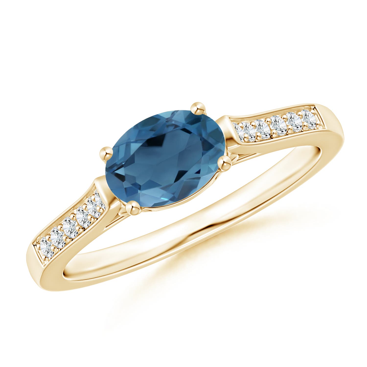 A - London Blue Topaz / 1.07 CT / 14 KT Yellow Gold