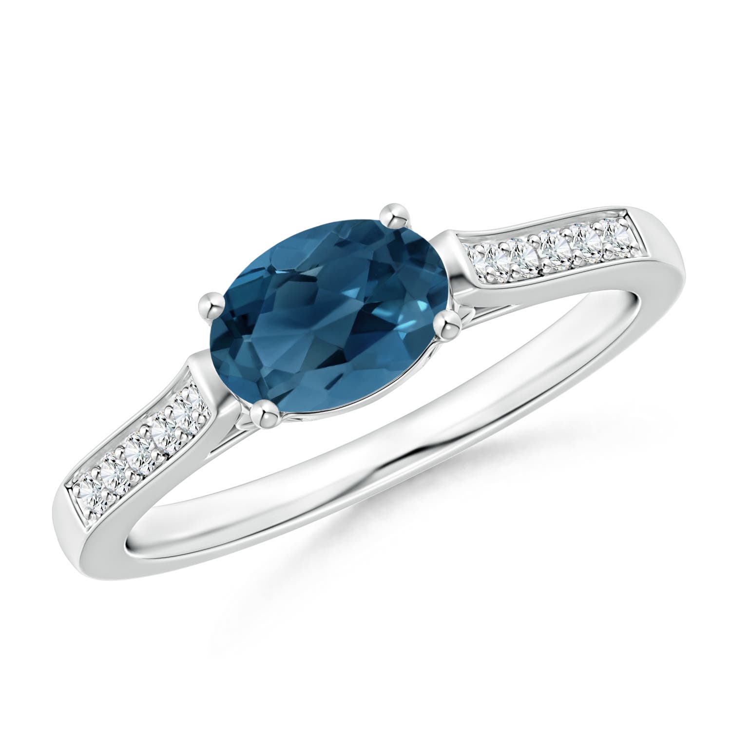 AA - London Blue Topaz / 1.07 CT / 14 KT White Gold