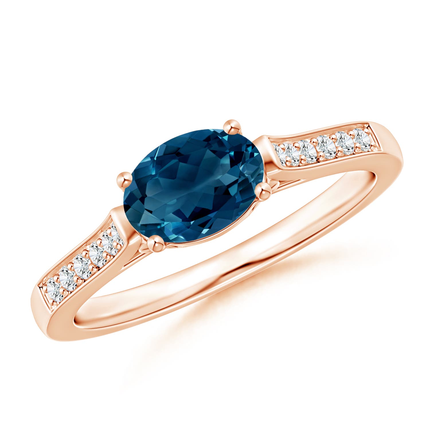 AAAA - London Blue Topaz / 1.07 CT / 14 KT Rose Gold