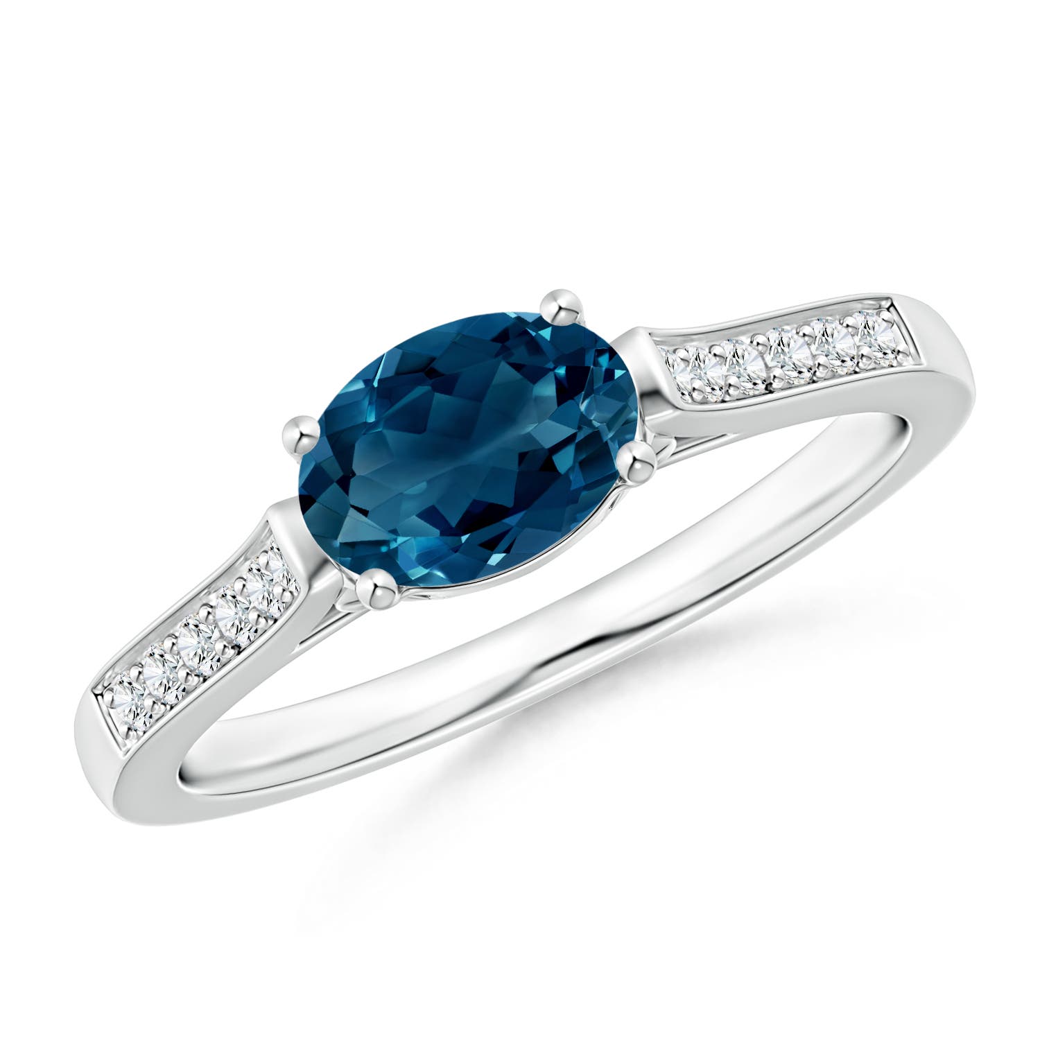 AAAA - London Blue Topaz / 1.07 CT / 14 KT White Gold