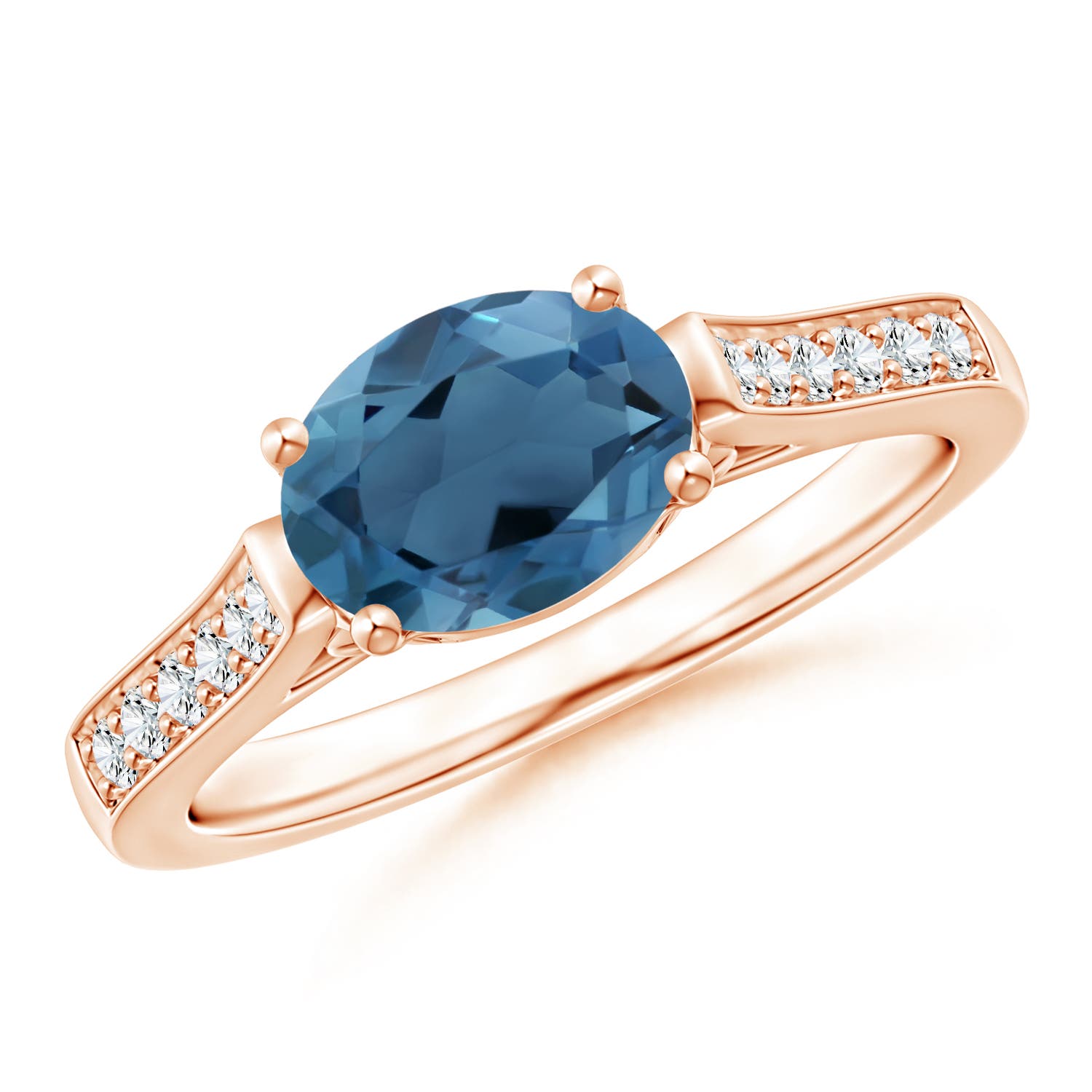 A - London Blue Topaz / 1.64 CT / 14 KT Rose Gold