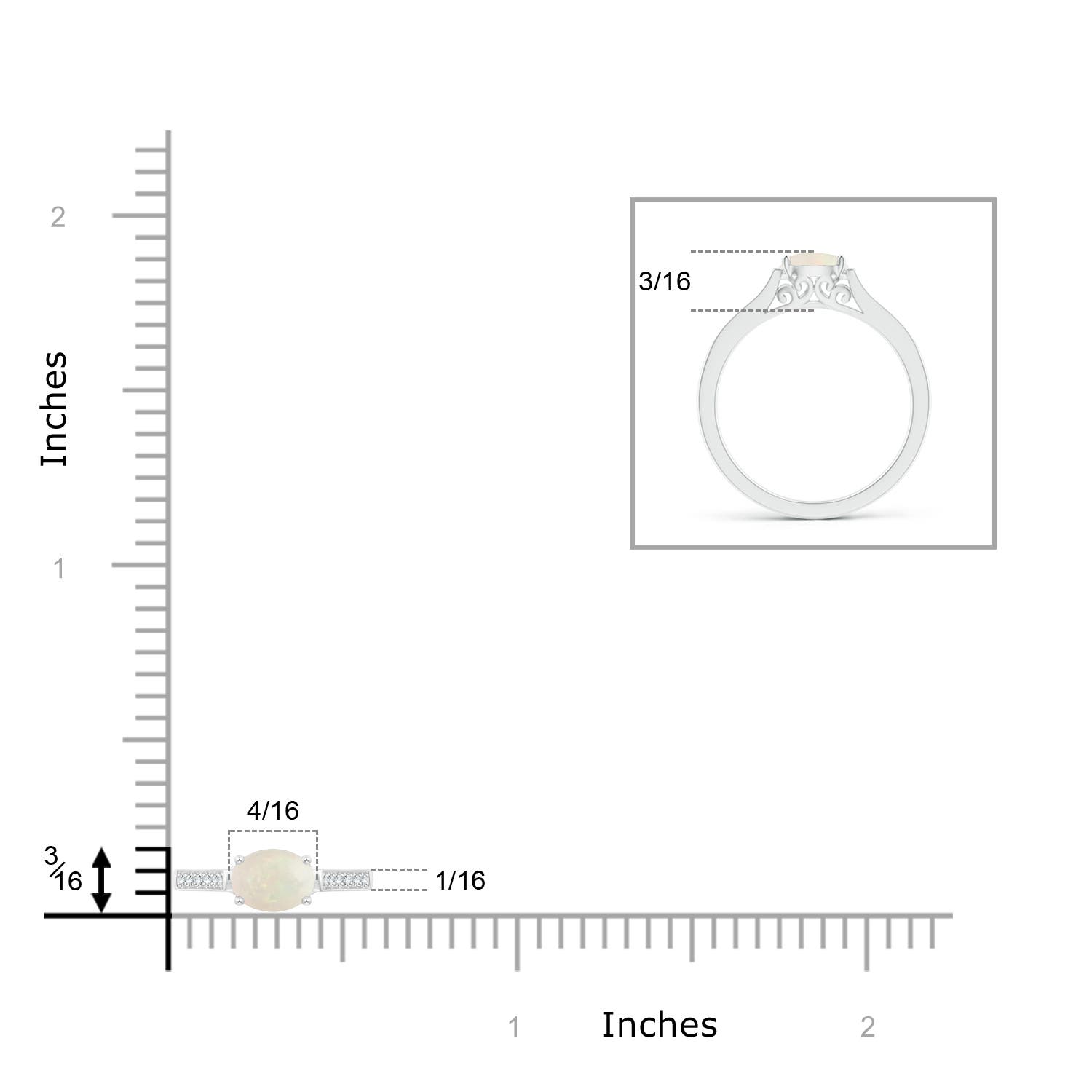 A - Opal / 0.38 CT / 14 KT White Gold