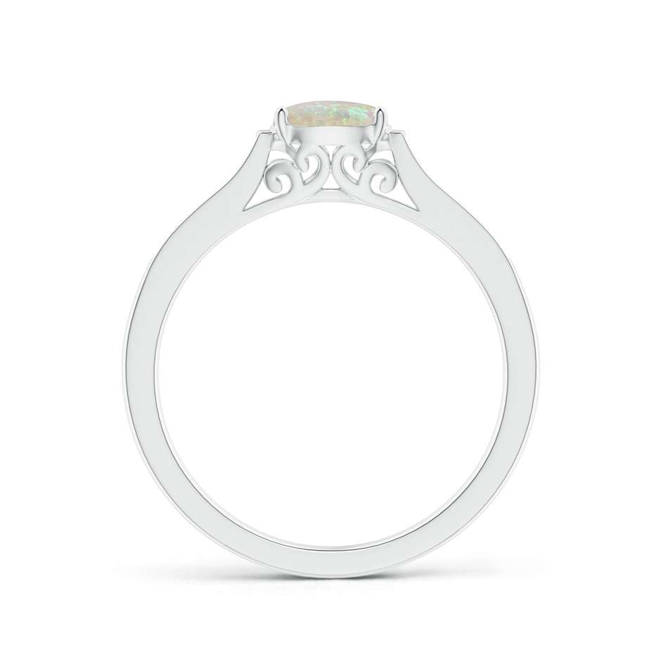 6x4mm AAA East-West Oval Opal Solitaire Ring with Diamonds in P950 Platinum product image