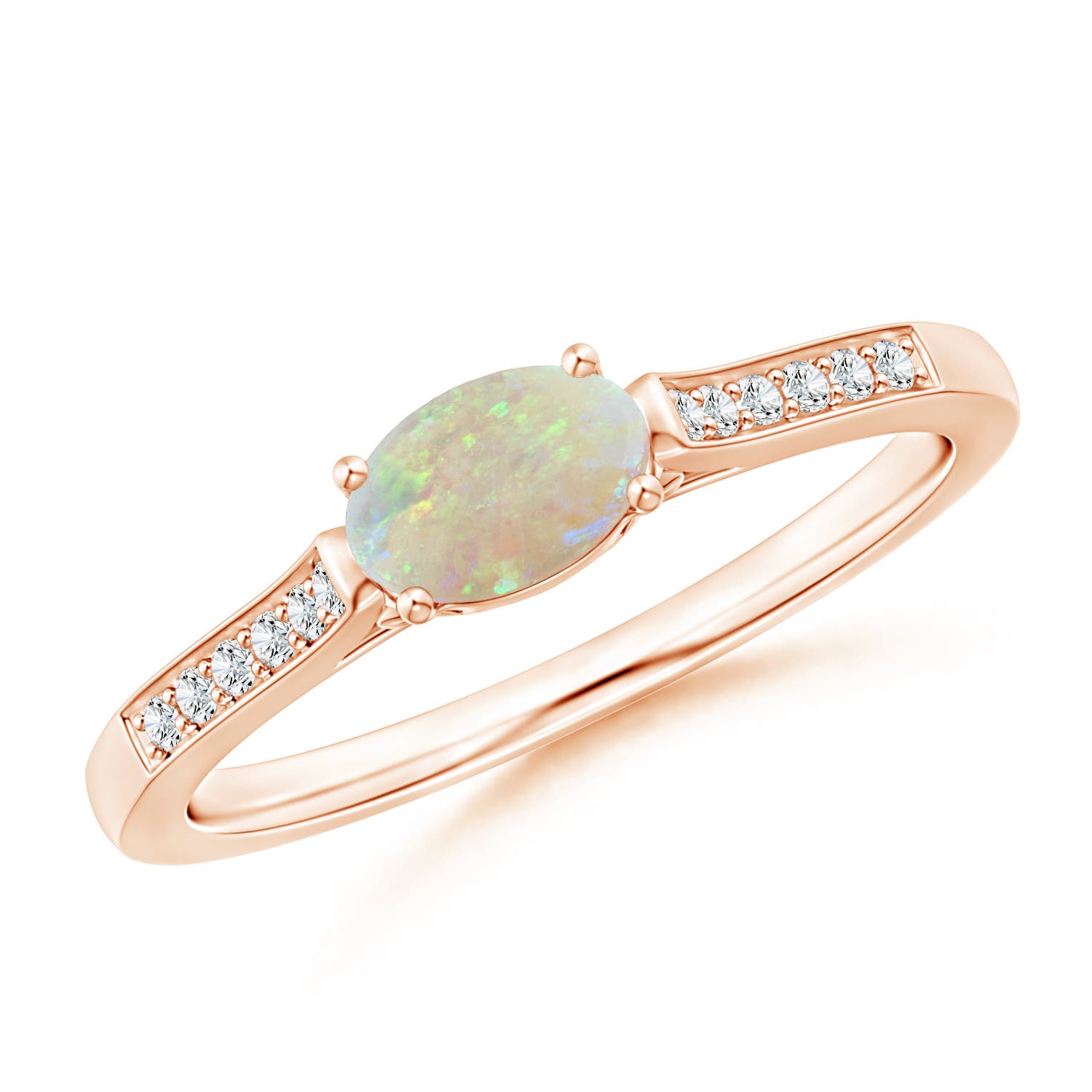 AAA - Opal / 0.38 CT / 14 KT Rose Gold